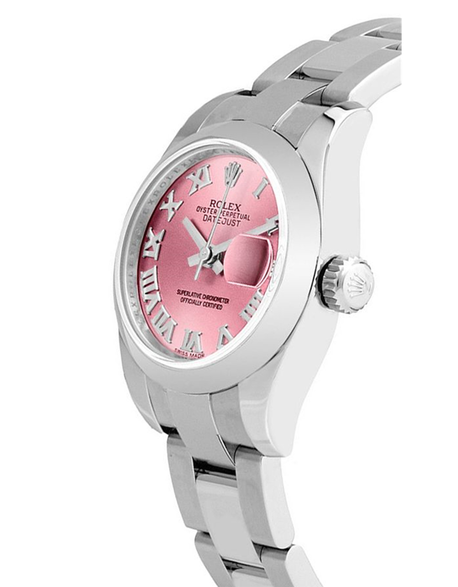 Rolex Datejust Rosa Romano Numero Di Ostriche Orologi Replica Bracciale 179160 26MM-1