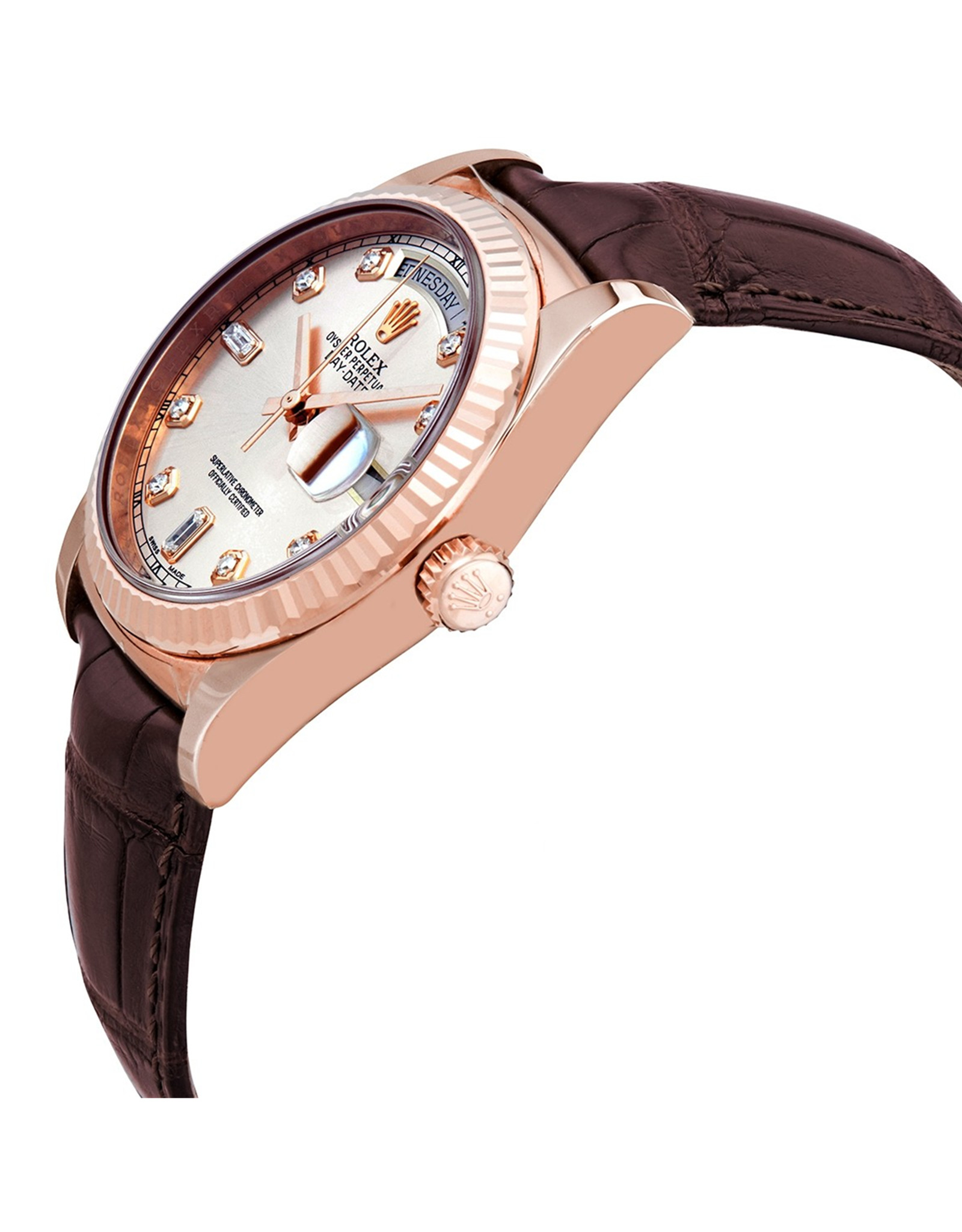 Rolex Day Day Presidente Automatico Pink Diamond Dial Dial Unisex Orologi Replica 36 MM-1