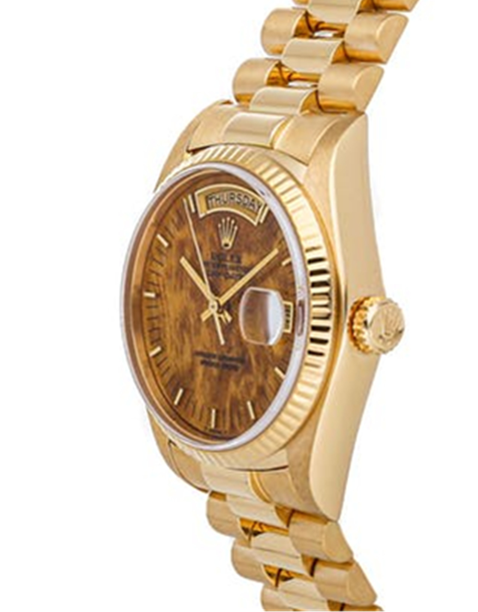 Rolex Day Date Automatic Orologi Replica Case Di Oro Giallo Marrone (18038) 36MM-1
