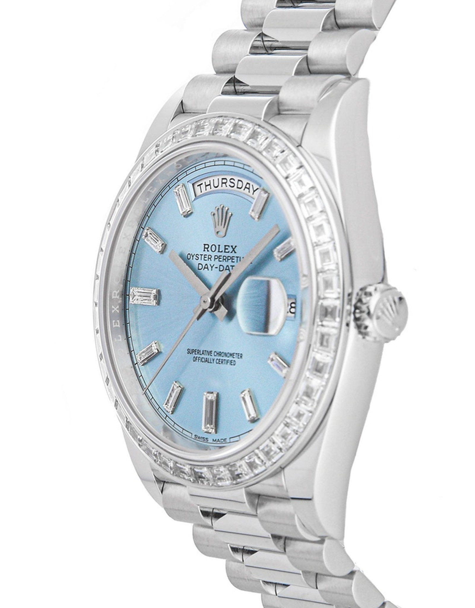 Rolex Day Day Automatic Orologi Replica Platinum Case Con Cornice Diamond 40MM-1
