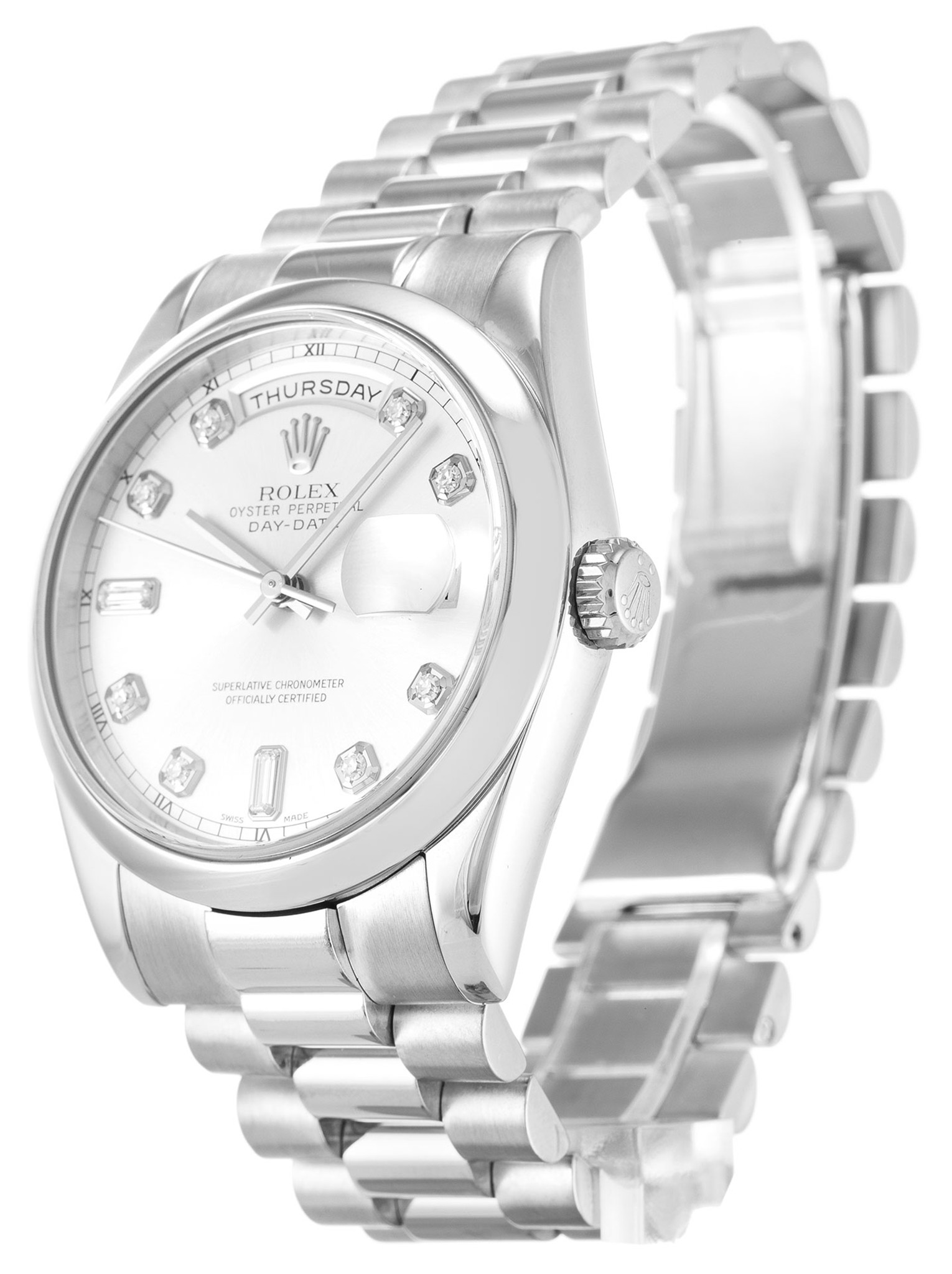 Rolex Day Day Quadrante bianco Diamond Marker 118209 36MM-1