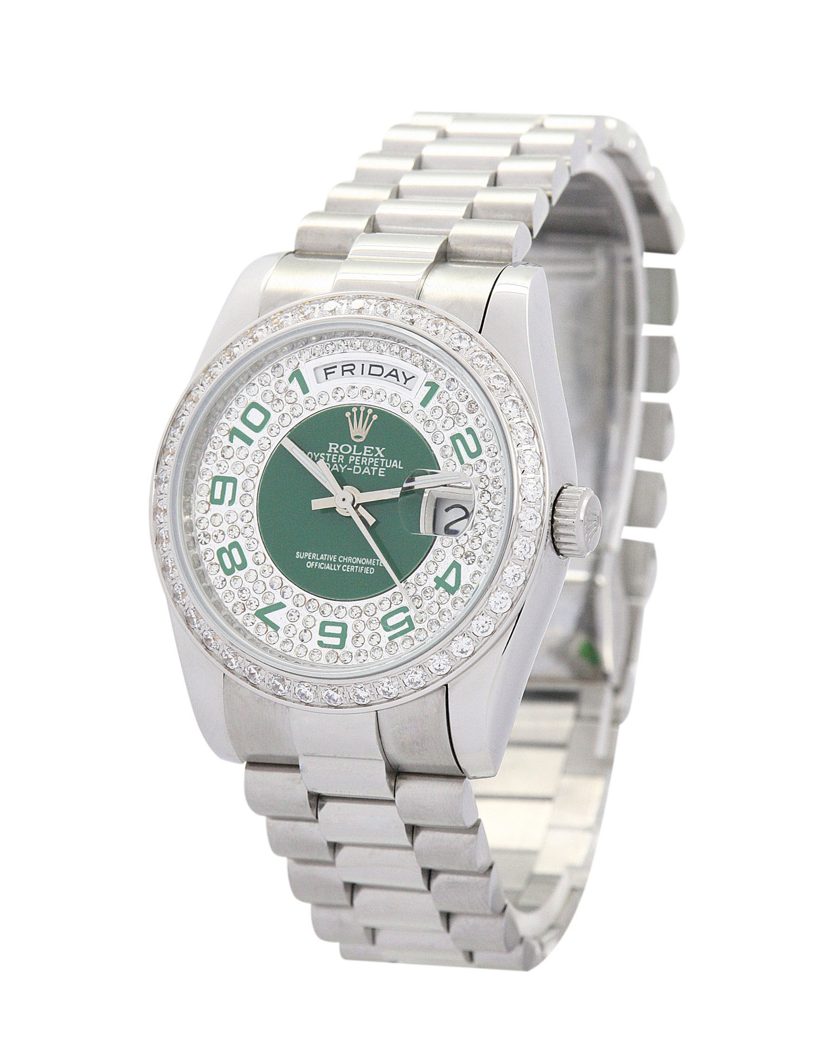 Rolex Day Date bianco Case Numer Marker Lady 36MM-1