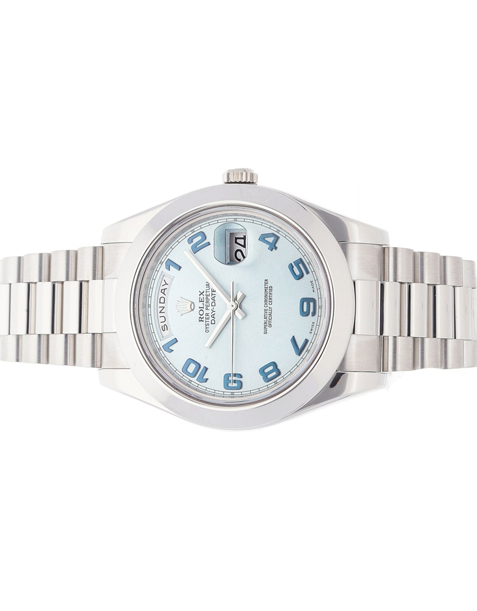 Rolex Day Date Ii Orologi Replica Platinum Case Quadrante blu 218206 41MM-1