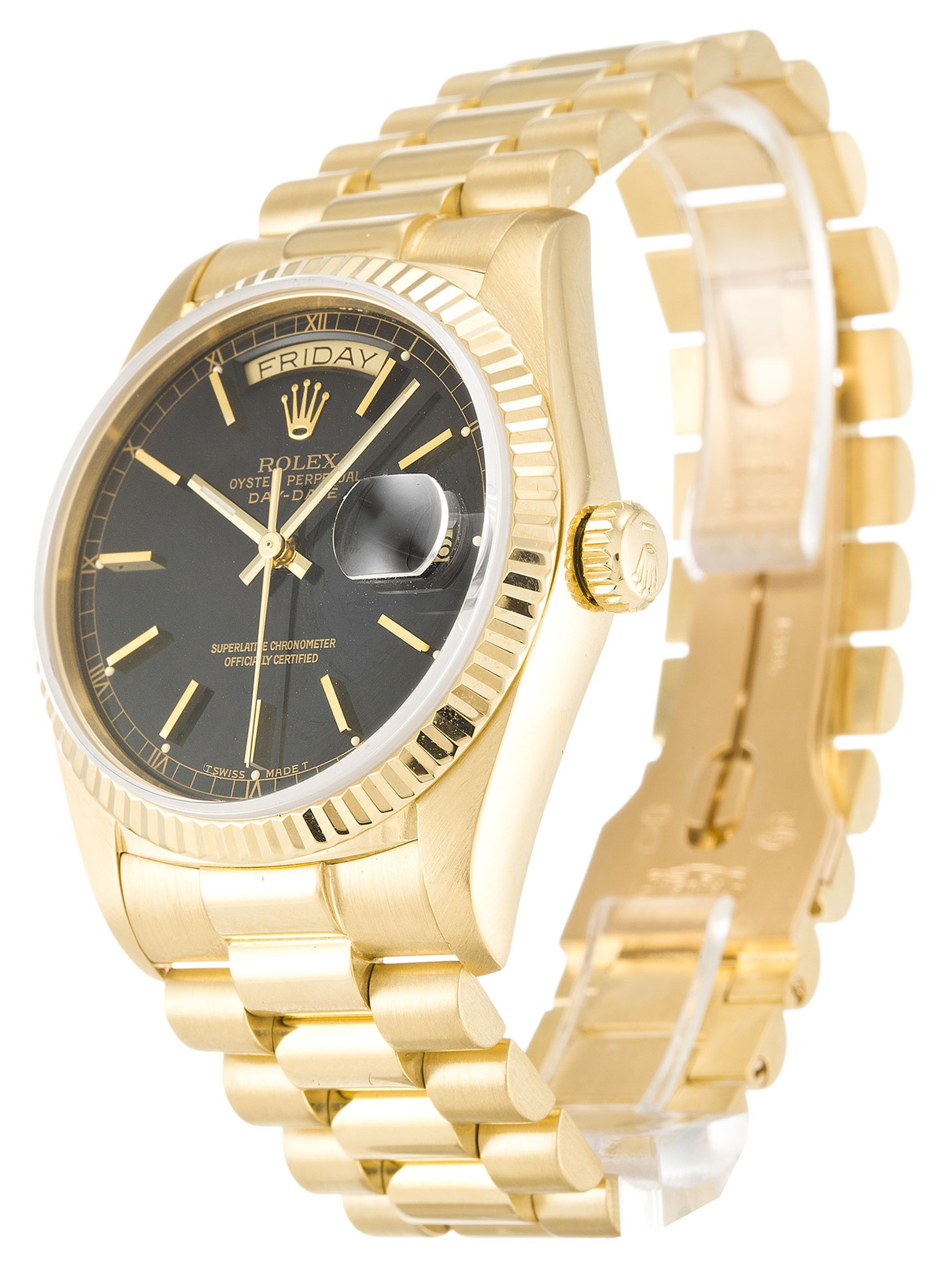 Rolex Day Day Quadrante nero Stick Marker 18038 36MM-1