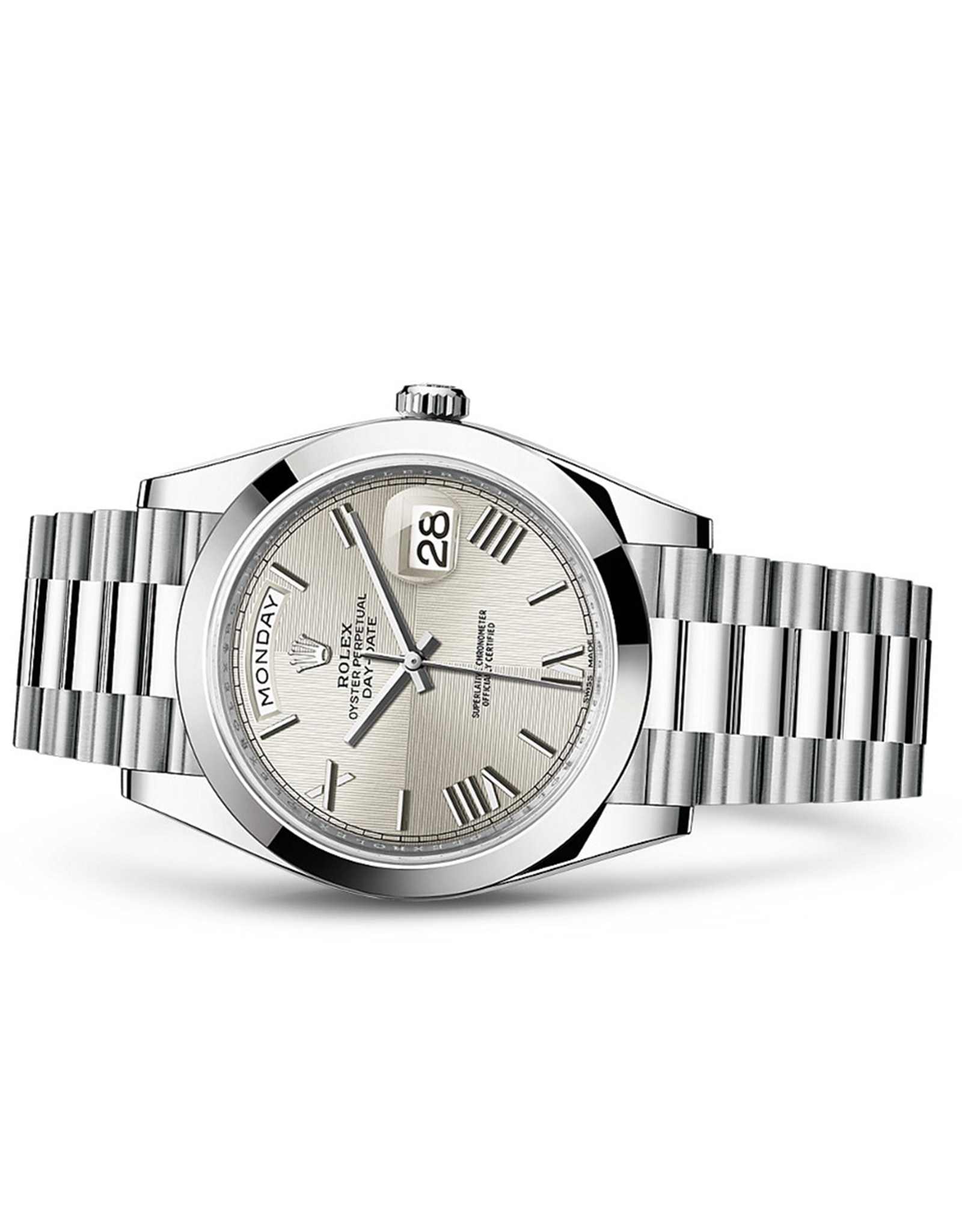 Rolex Day Day Silver Roman Numero Platinum Orologi Replica 228206 40MM-1