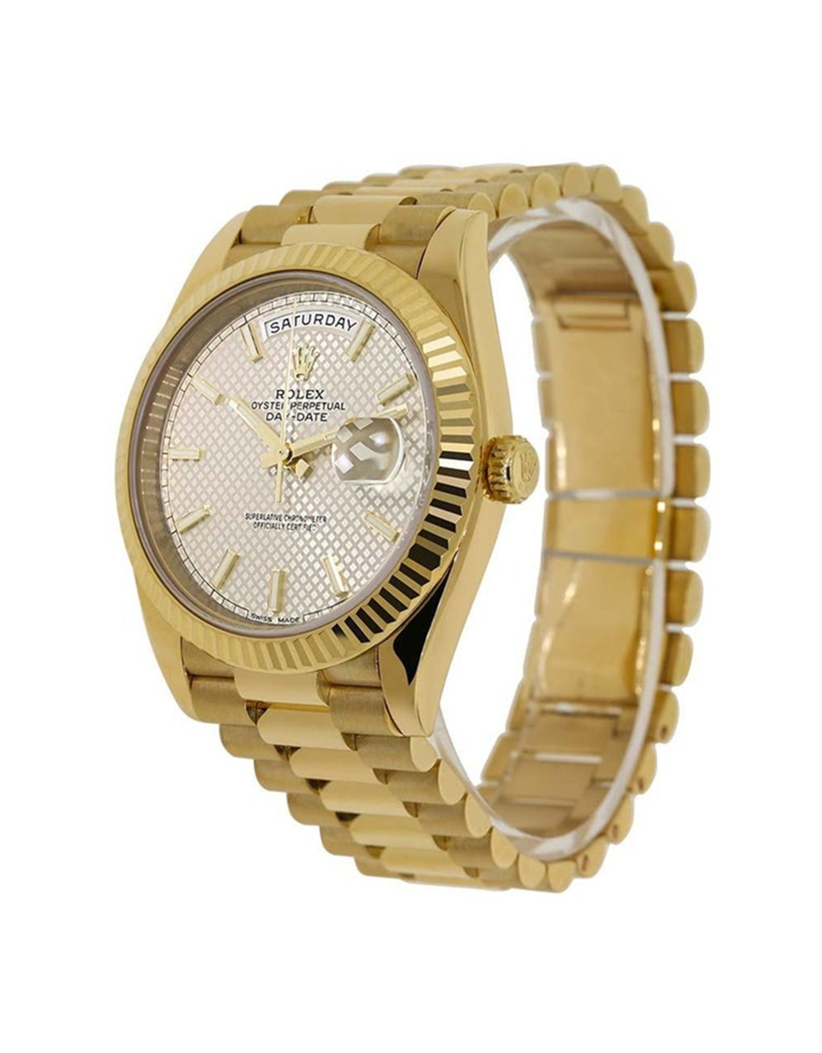 Rolex Day Day Silver Dial Orologi Replica In Oro Solido 228238 40MM-1