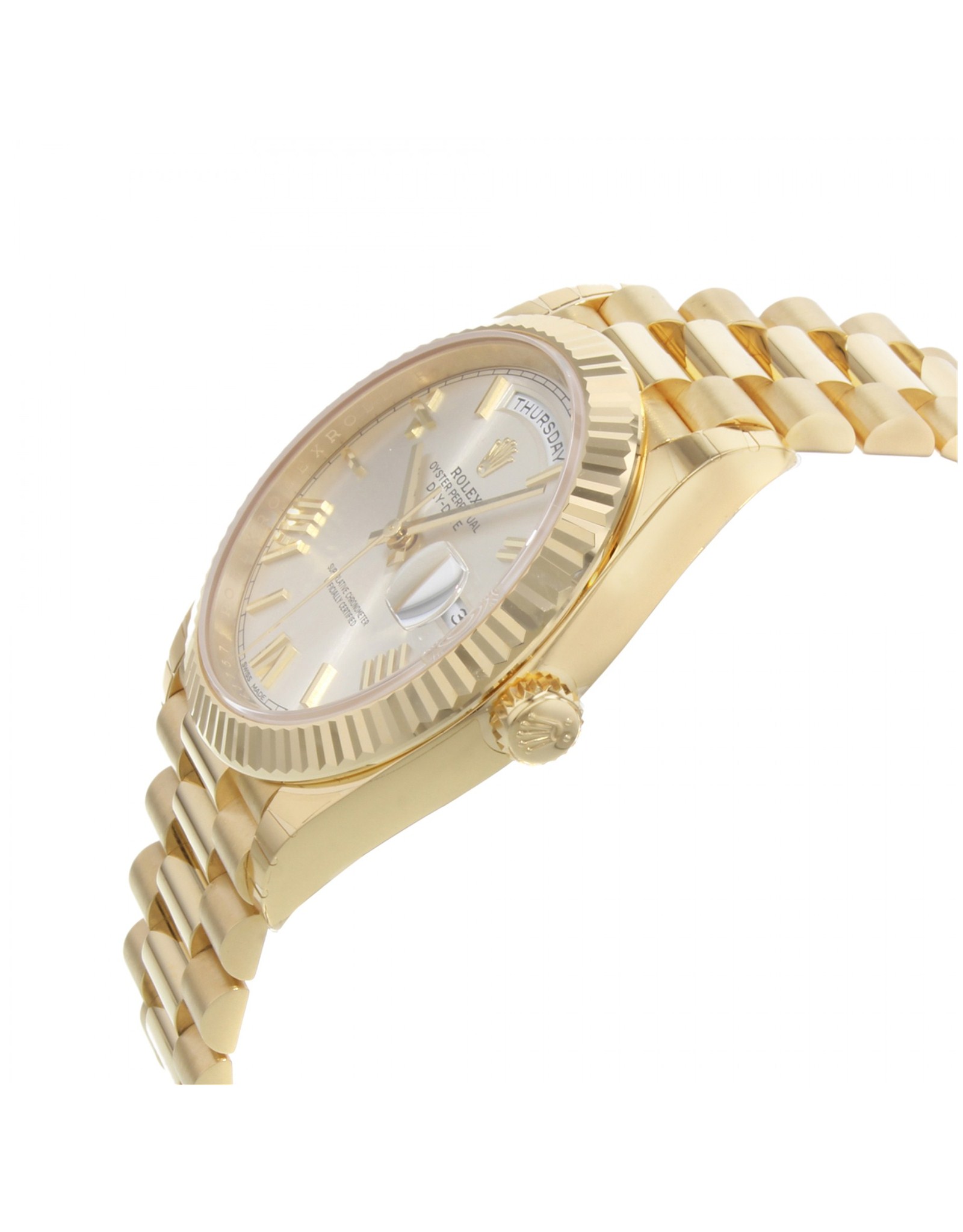 Rolex Day Day Dialtura D'Argento Femella Scanalata 228238 40MM-1