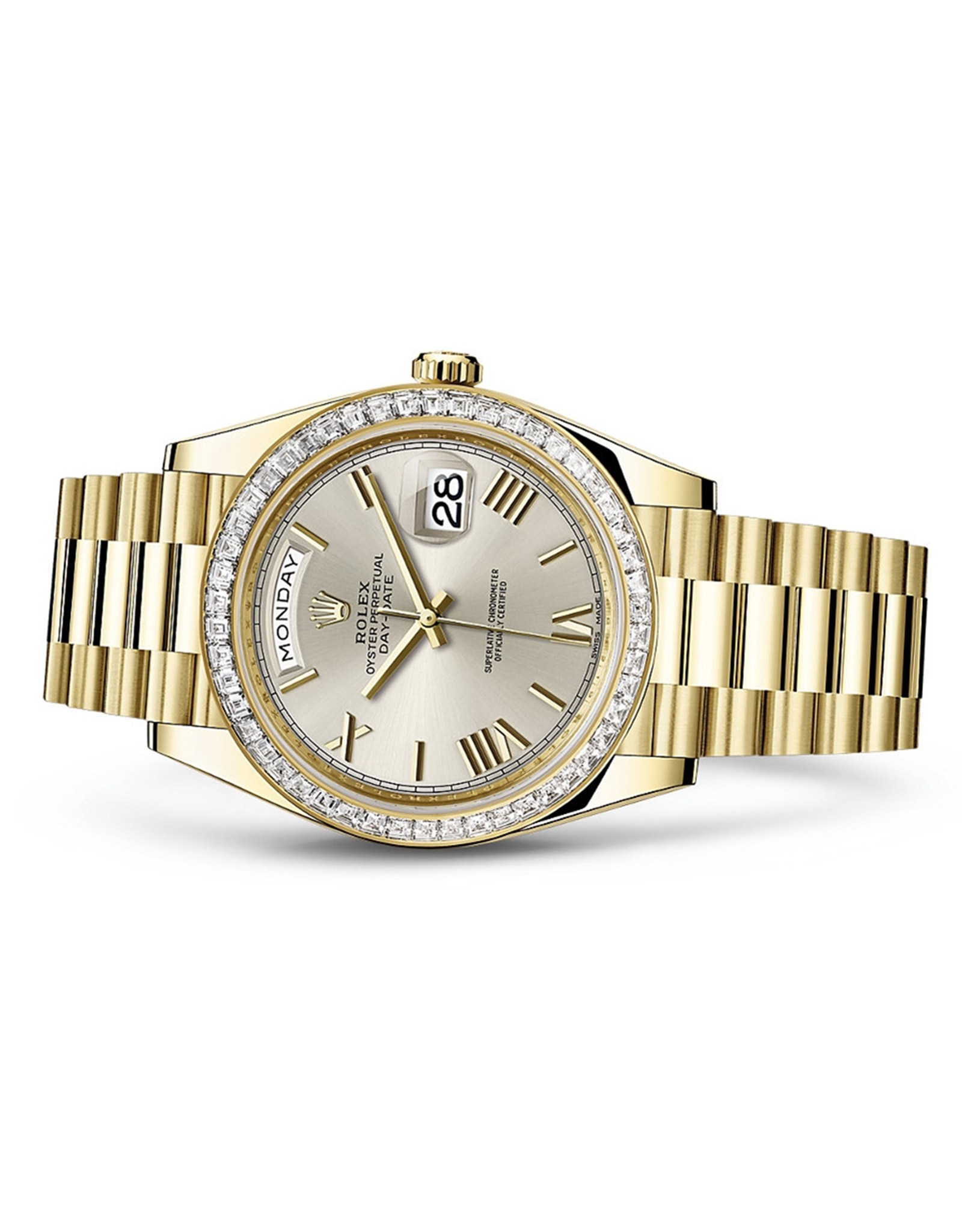 Rolex Day Day Silver Roman Numero Gold Orologi Replica 228398Tbr 40MM-1