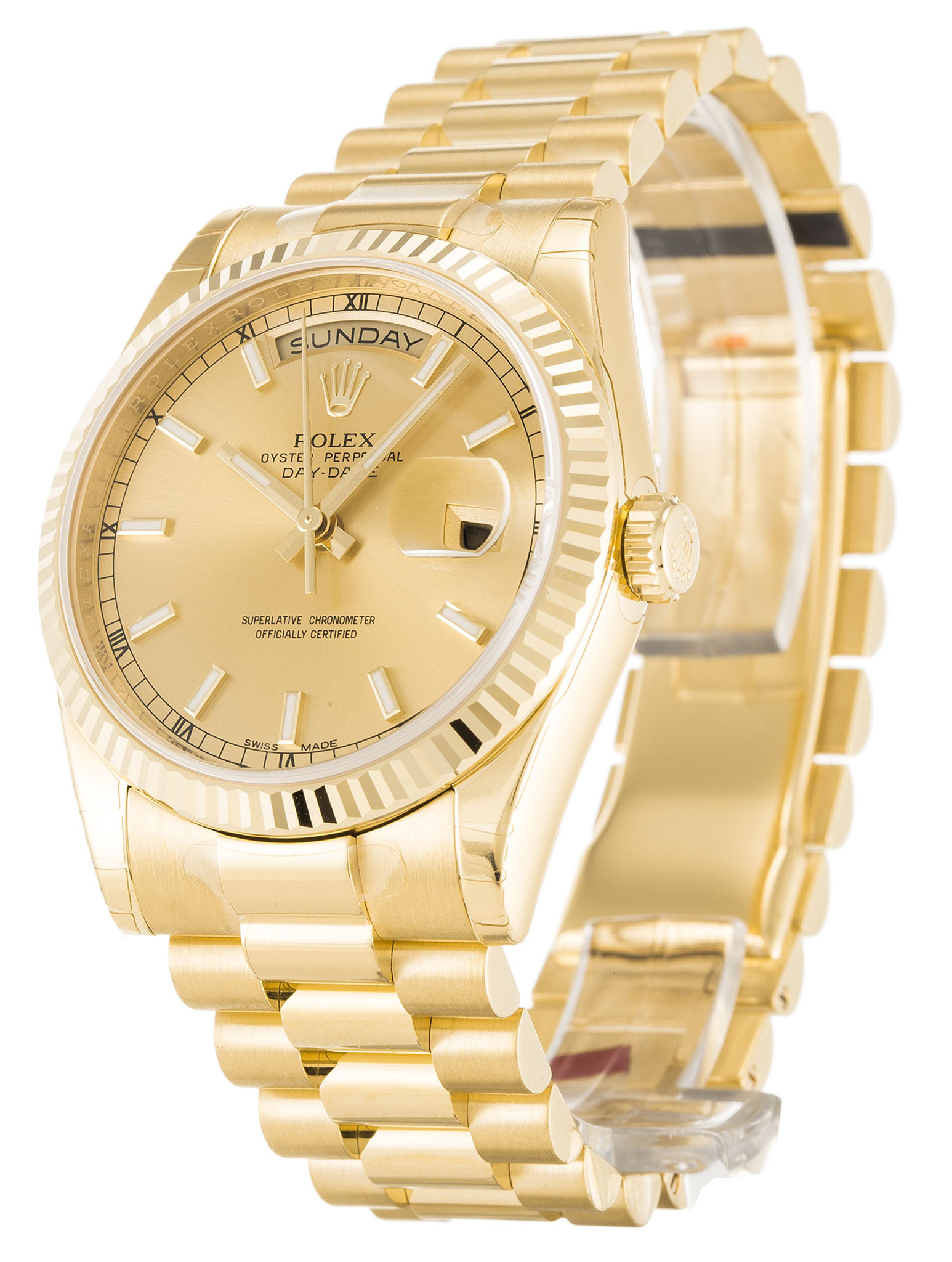 Rolex Day Day Yellow Gold Case Stick Marker 118238 36MM-1