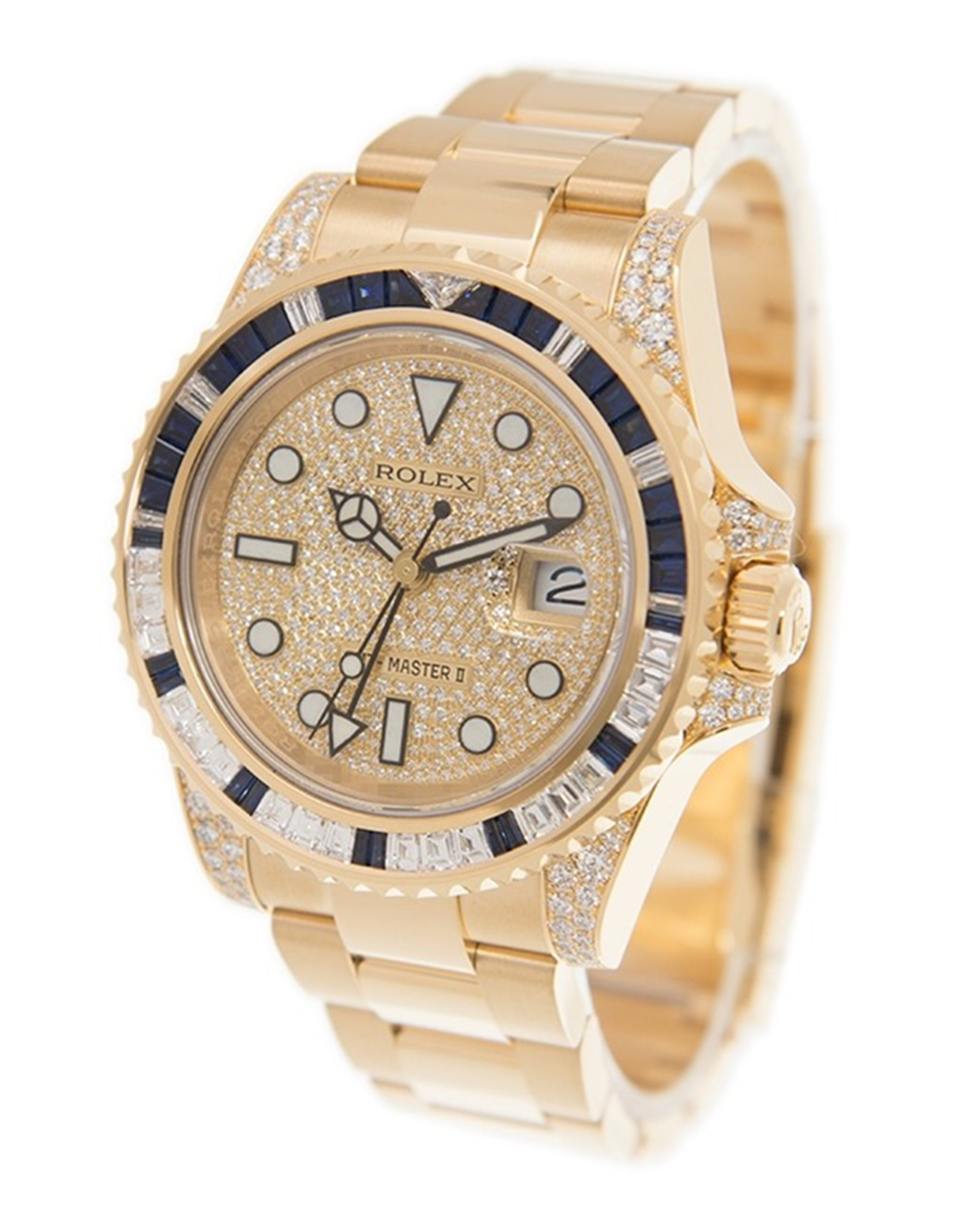 Rolex Gmt Master Ii Champagne Dial Diamond Unisex Orologi Replica 40 MM-1