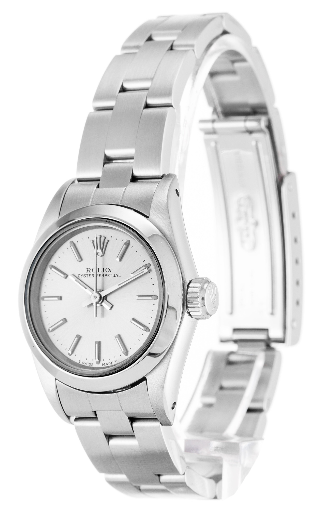 Rolex Lady Oyster Perpetual bianco Case Stick Marker 67180 26MM-1