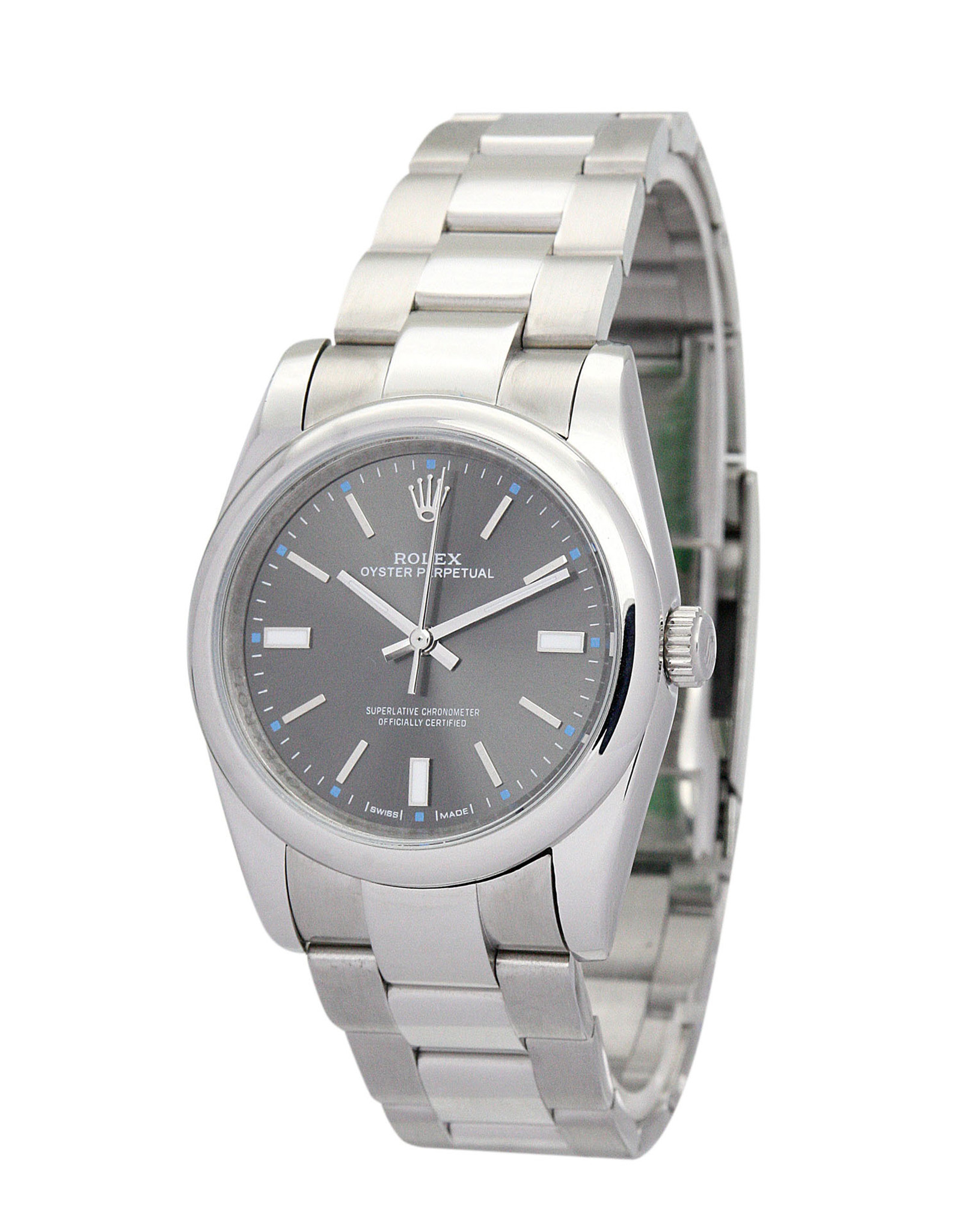 Rolex Lady Oyster Perpetual Quadrante nero Nero Cingcio In Acciaio Inossidabile 177200 31MM-1