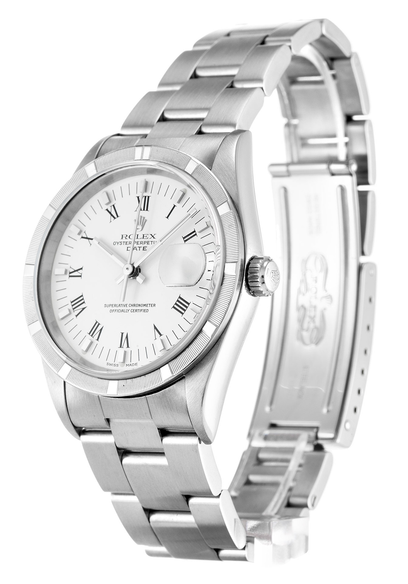 Rolex Oyster Perpetual Date bianco Case Roman Marker 15210 34MM-1