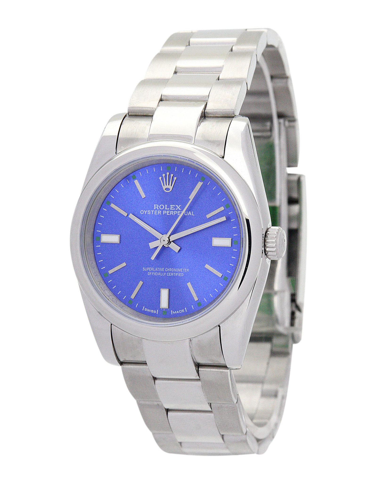 Rolex Lady Oyster Perpetual Quadrante blu Stick Marker 31MM-1