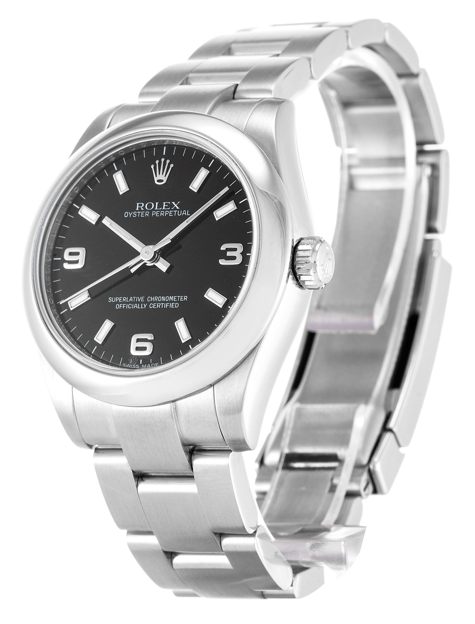 Rolex Lady Oyster Perpetual bianco Case Stick Marker 177200 31MM-1