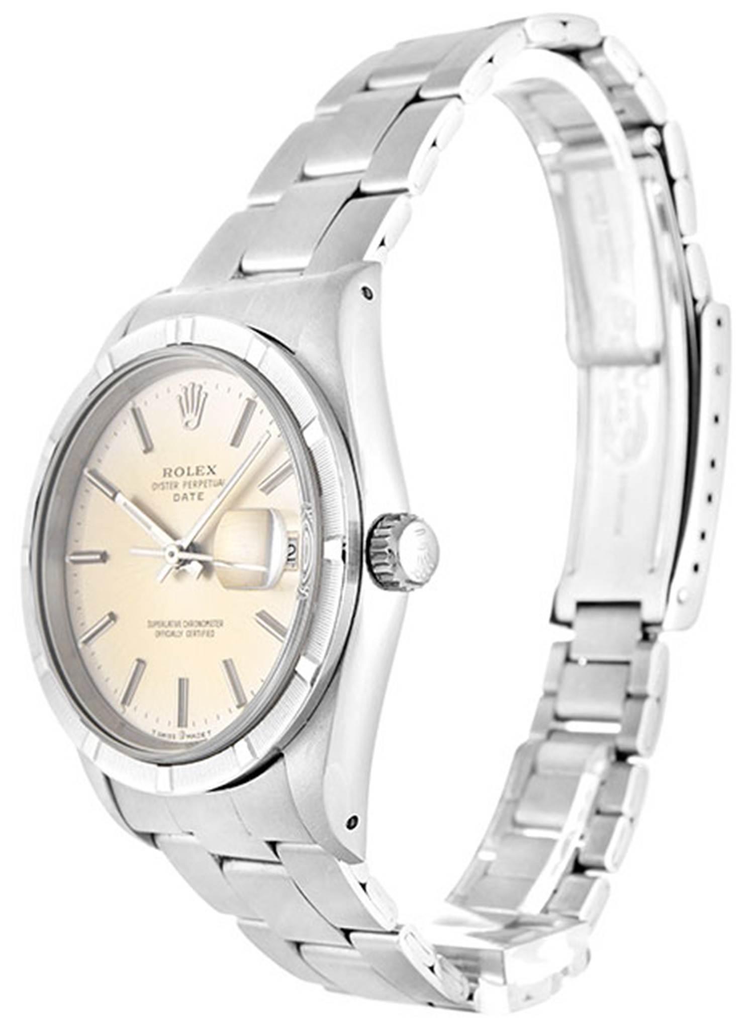 Rolex Oyster Perpetual Date bianco Case Stick Marker 15210 34MM-1