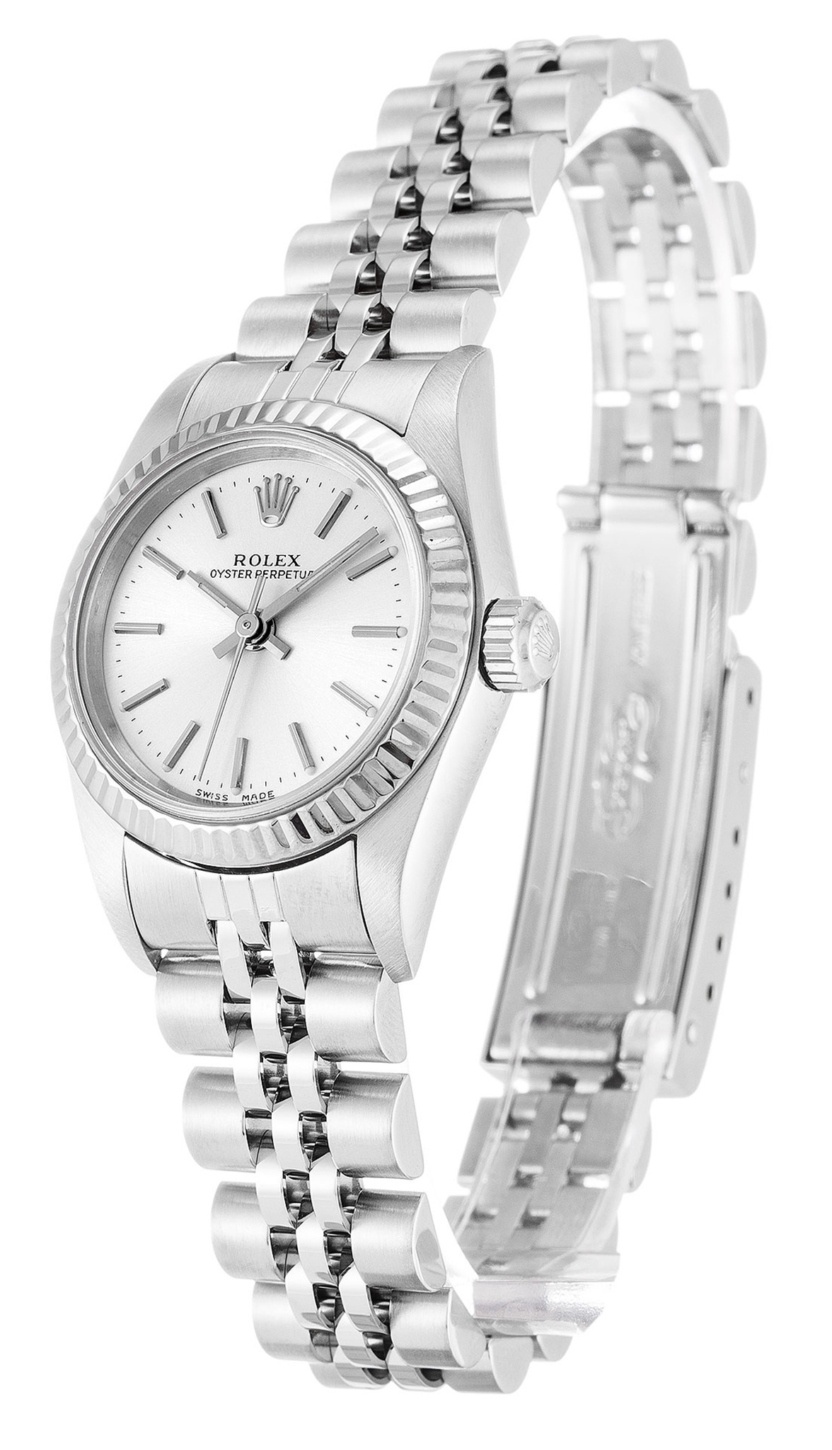 Rolex Lady Oyster Perpetual bianco Case Stick Marker 76094 26MM-1