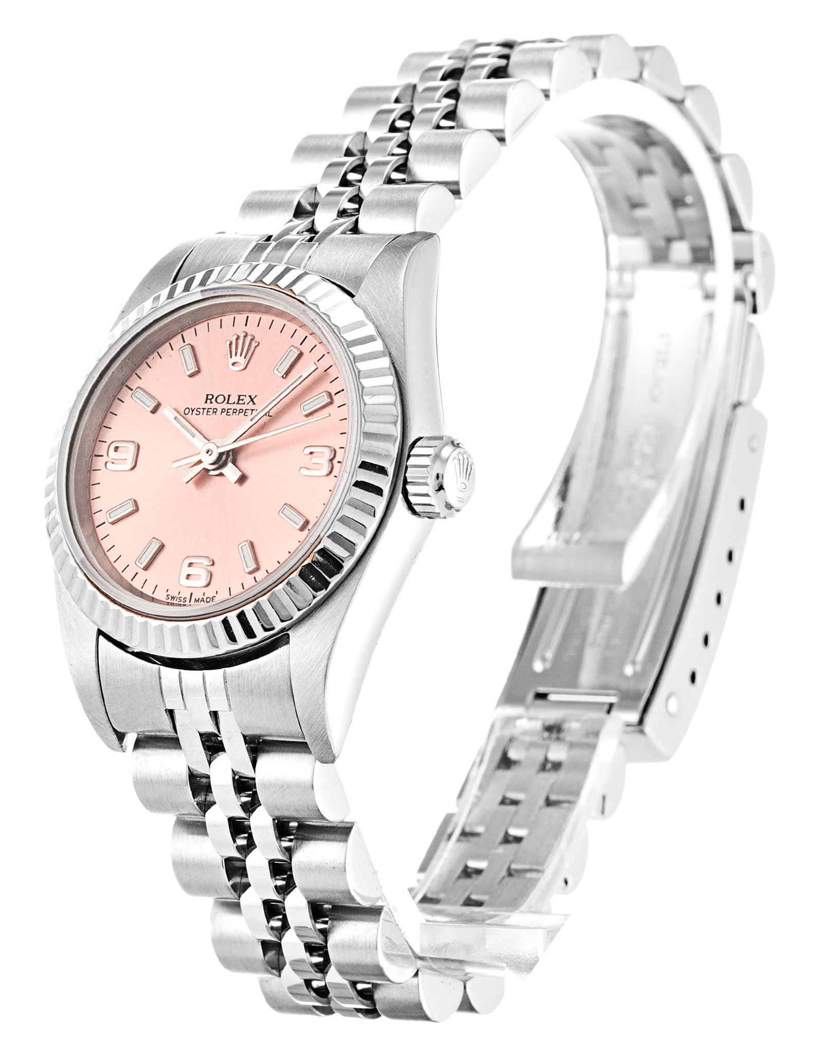 Rolex Lady Oyster Perpetuali Marcatori Di Bastoncini Per Quadrante Rosa 76094 26MM-1