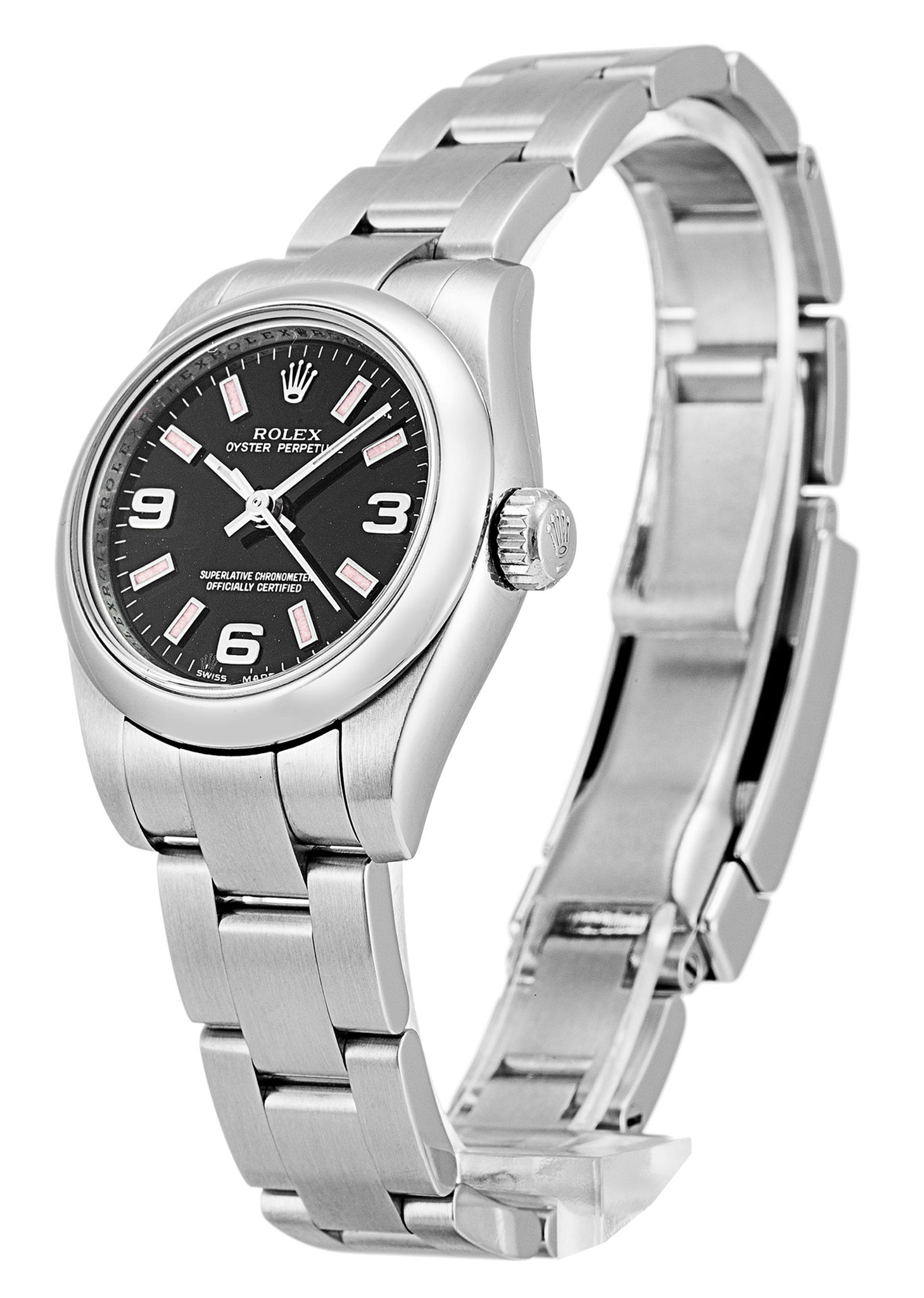 Rolex Lady Oyster Perpetuali Marcatori Di Bastoncini Neri 176200 26MM-1
