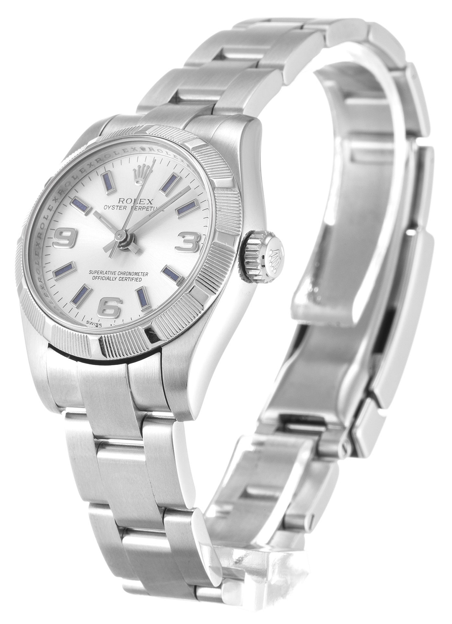 Rolex Lady Oyster Perpetual Quadrante bianco Stick Marker 176210 26MM-1