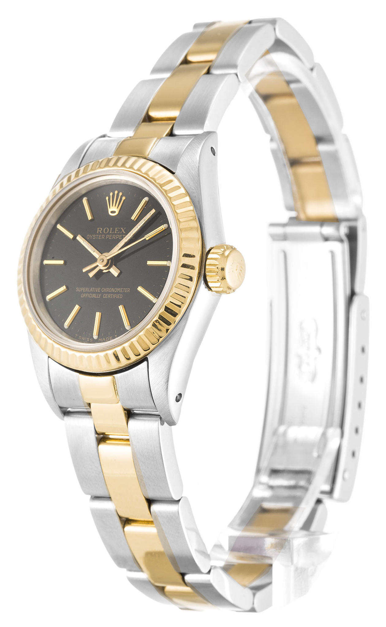 Rolex Lady Oyster Perpetual Quadrante nero Stick Marker 67193 24MM-1