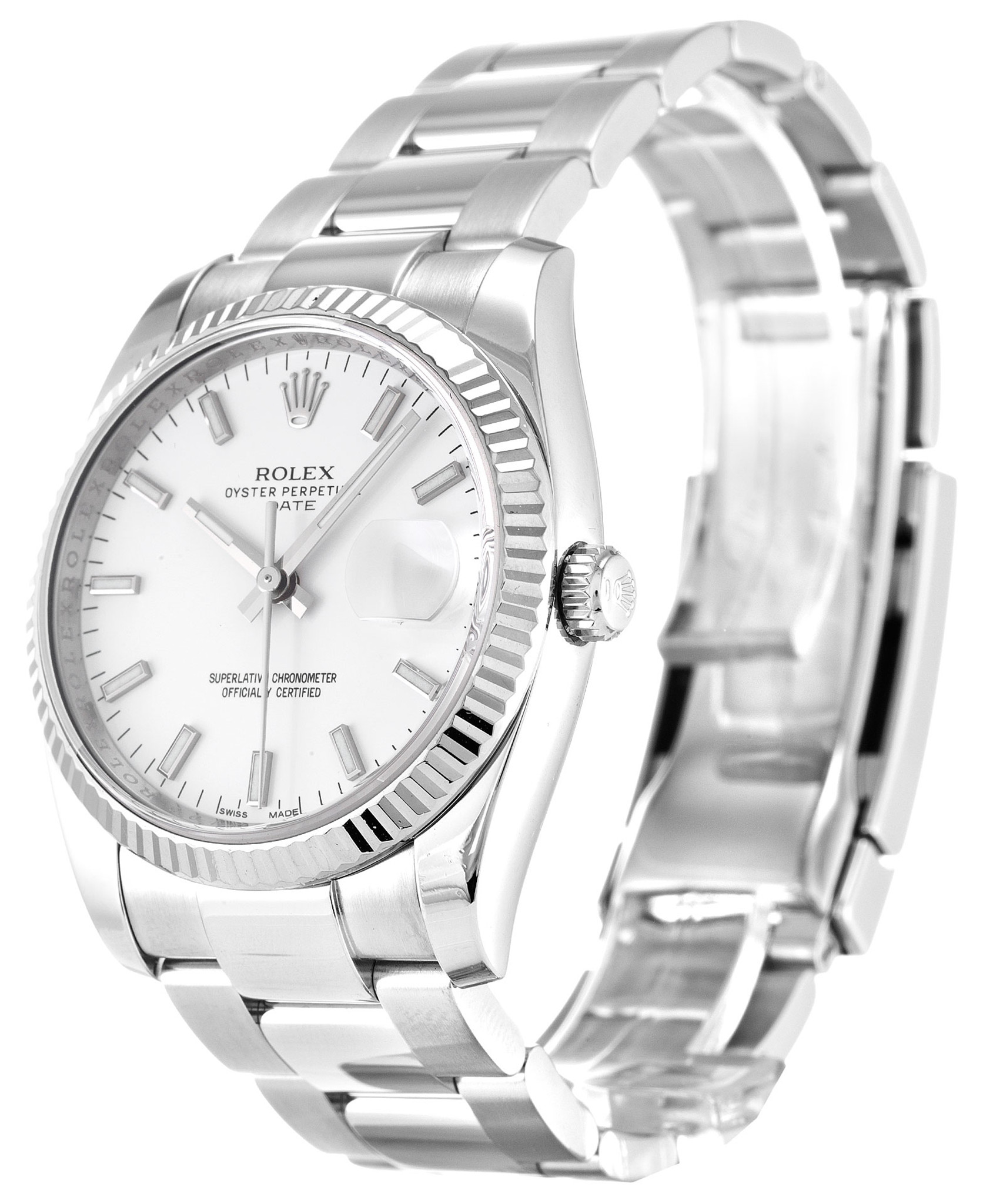 Rolex Oyster Perpetual Date Quadrante bianco Stick Marker 115234 36MM-1