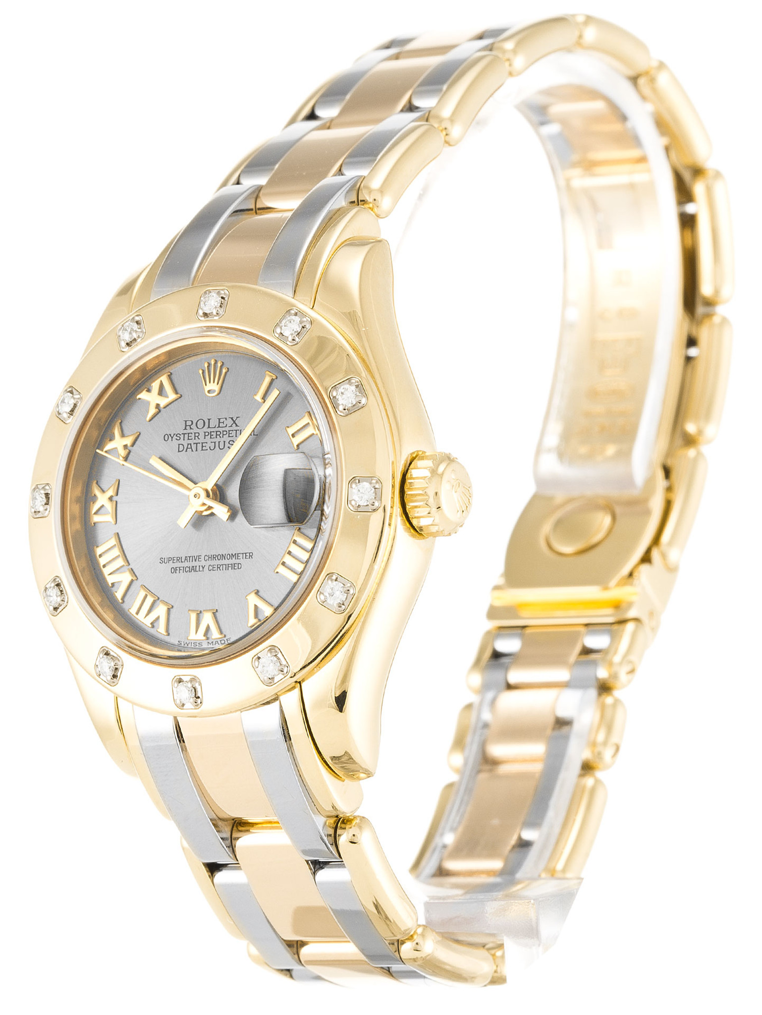Rolex Pearlmaster Giallo Gold Marker Roman Lady 80318 28MM-1