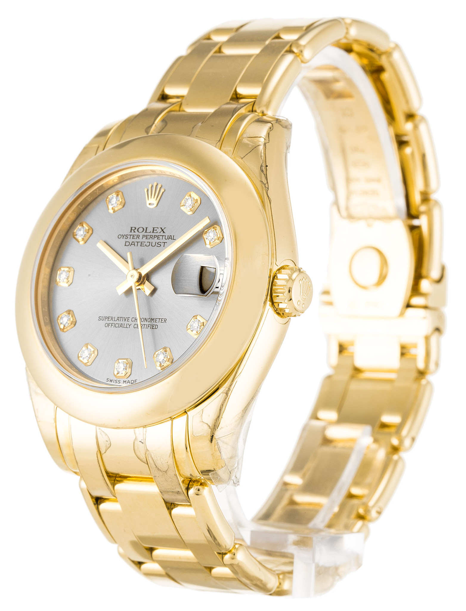 Rolex Pearlmaster Giallo Gold Case Diamond Marker Lady 81208 31MM-1