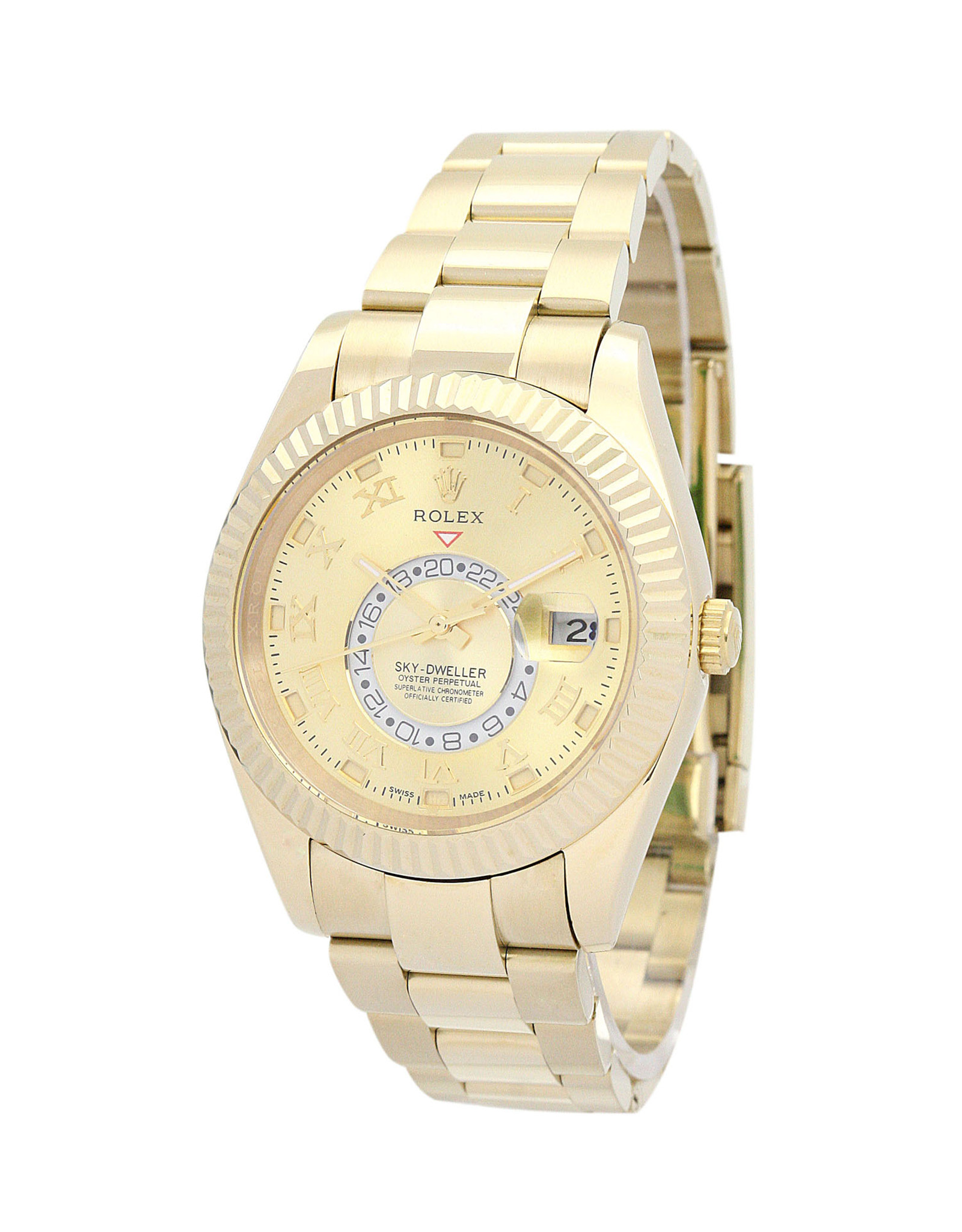 Rolex Sky Dweller Giallo Dial Diar Dial Romano 326938 42MM-1