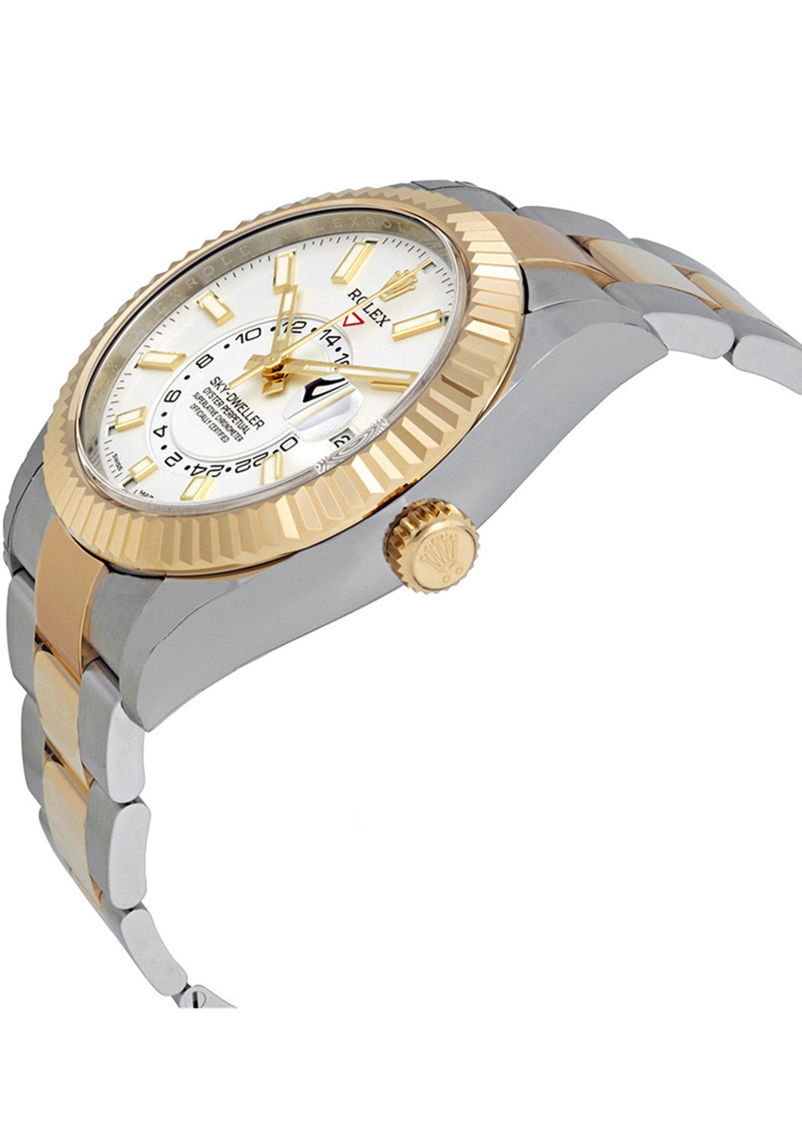 Rolex Sky Dweller Quadrante biancotura Automatica Two Tone Da Uomo 42MM-1