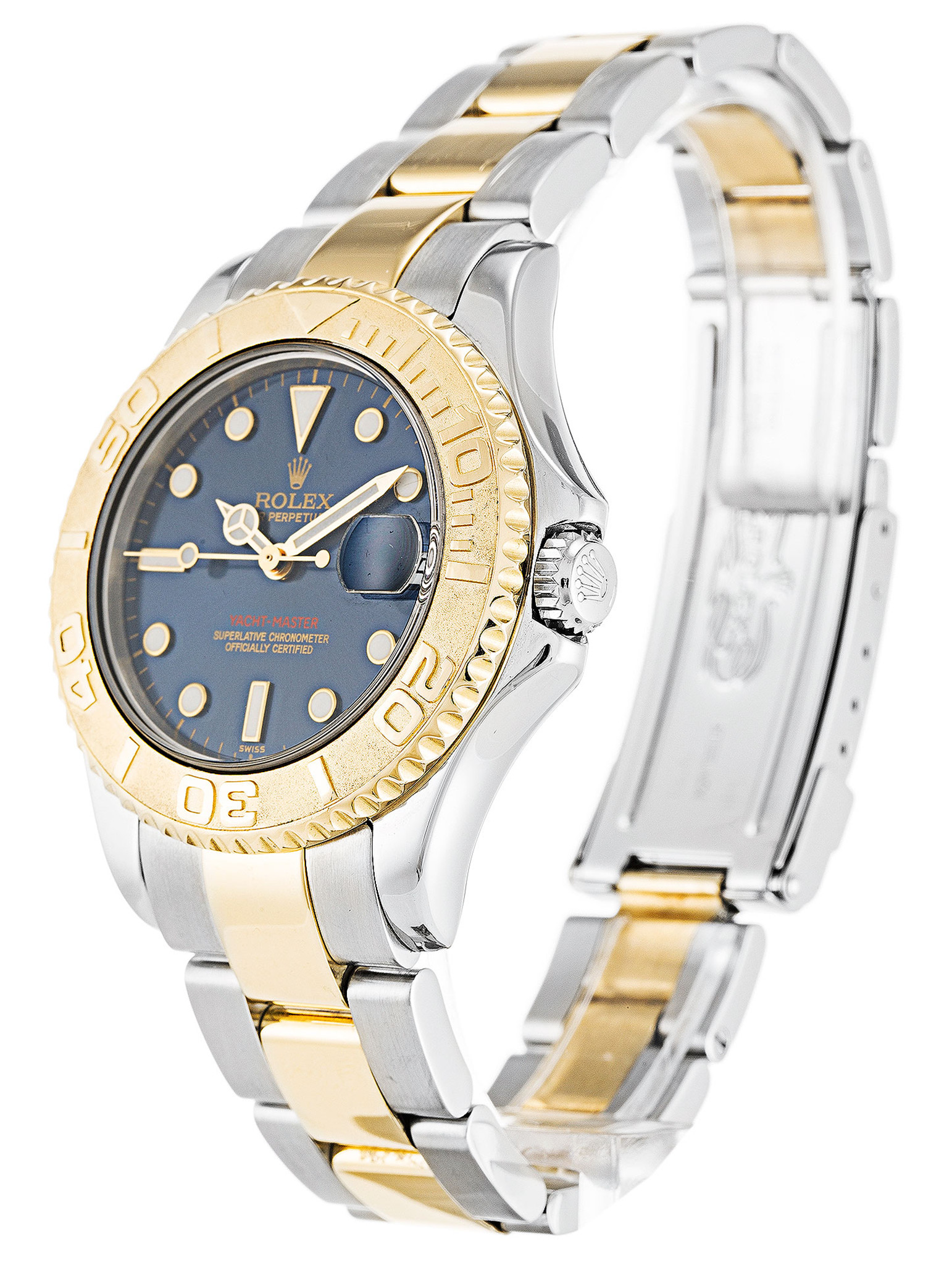 Rolex Yacht Master Quadrante blu Gold Gold Case 168623 35MM-1