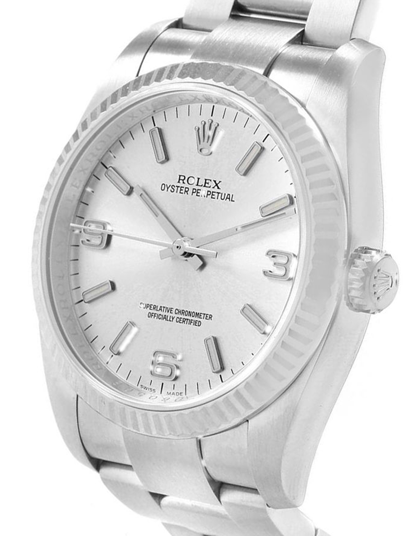 Rolex Oyster Perpetual Silver Dial Da donna Orologi Replica 116034 36MM-1