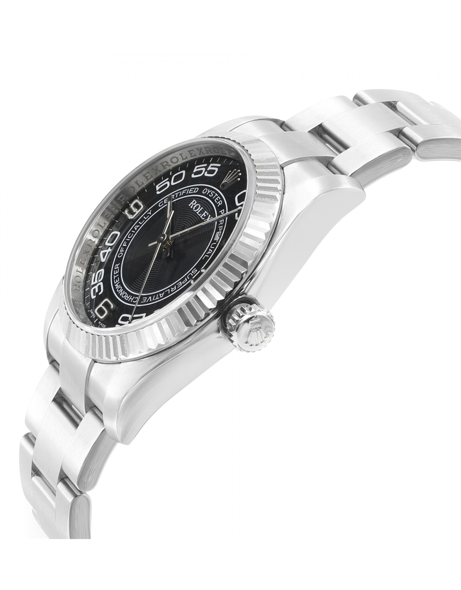 Rolex Oyster Perpetual Concentric Circle Quadrante nero Orologi Replica Automatico 116034 36MM-1