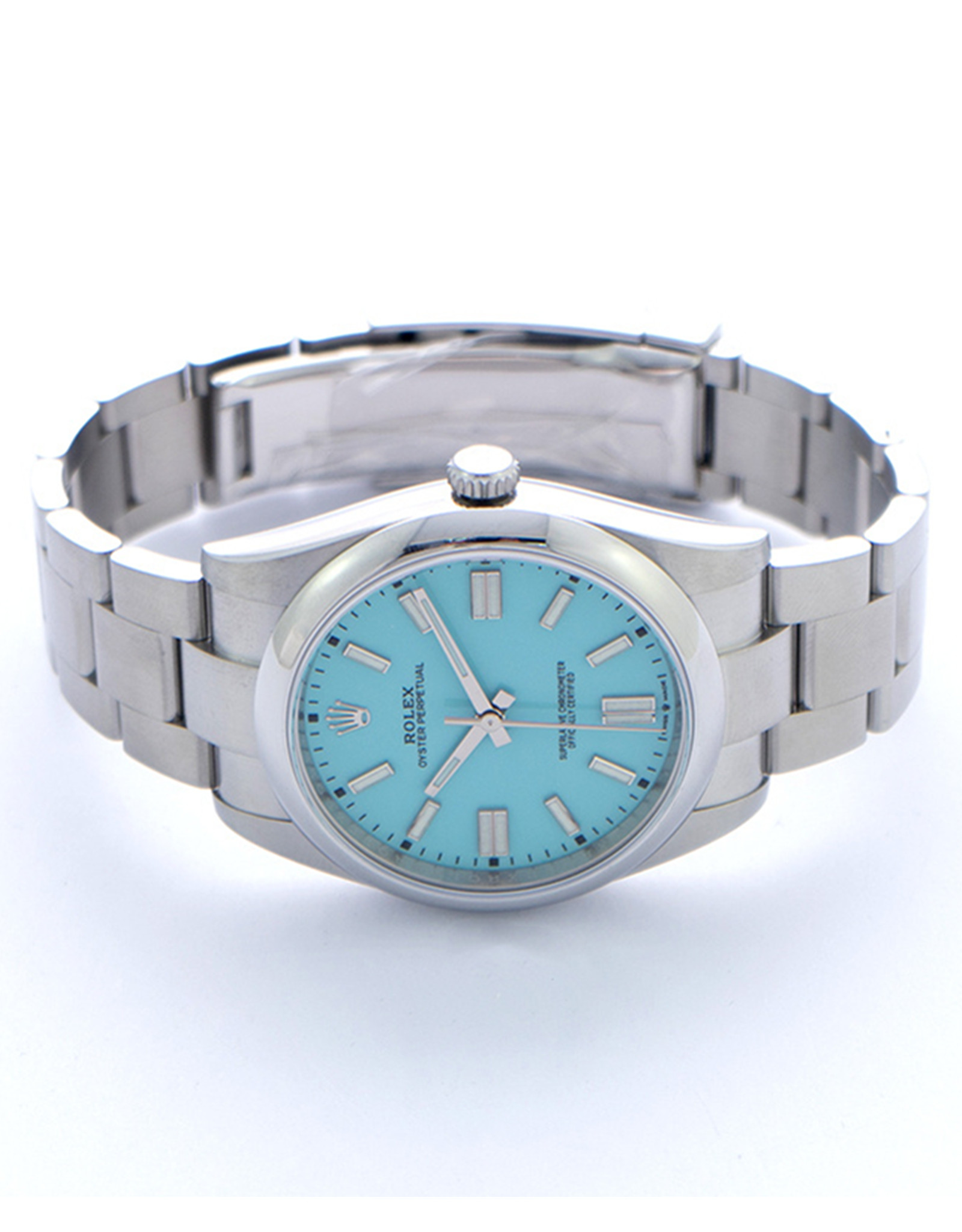 Rolex Oyster Perpetua Del Quadrante Blu Turchese Orologi Replica Da Uomo 124300-0006 41MM-1