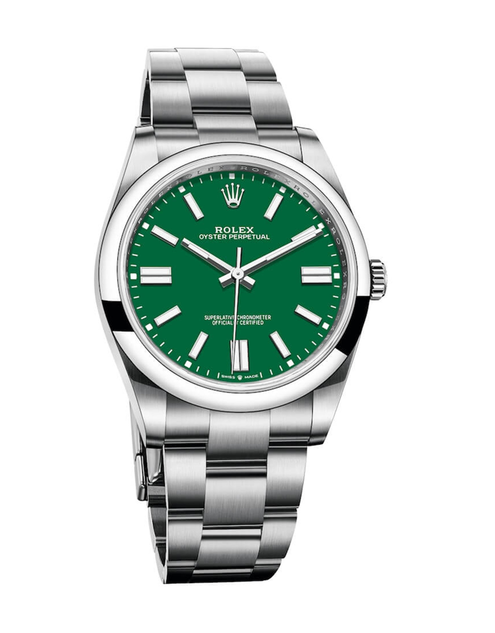 Rolex Oyster Perpetual Dial Verde Orologi Replica Da Uomo 124300-0005 41MM-1