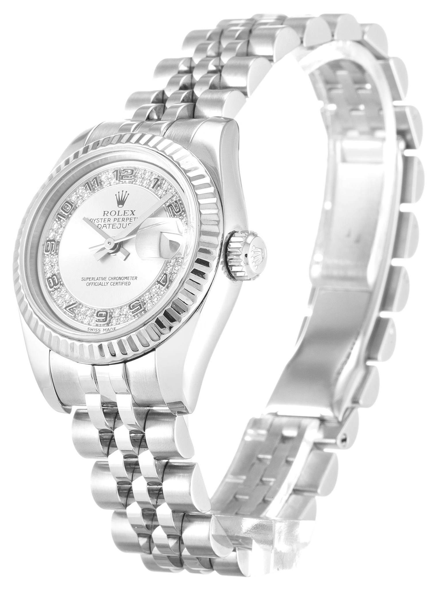 Rolex Datejust Quadrante bianco Number Marker Lady 179174 26MM-1