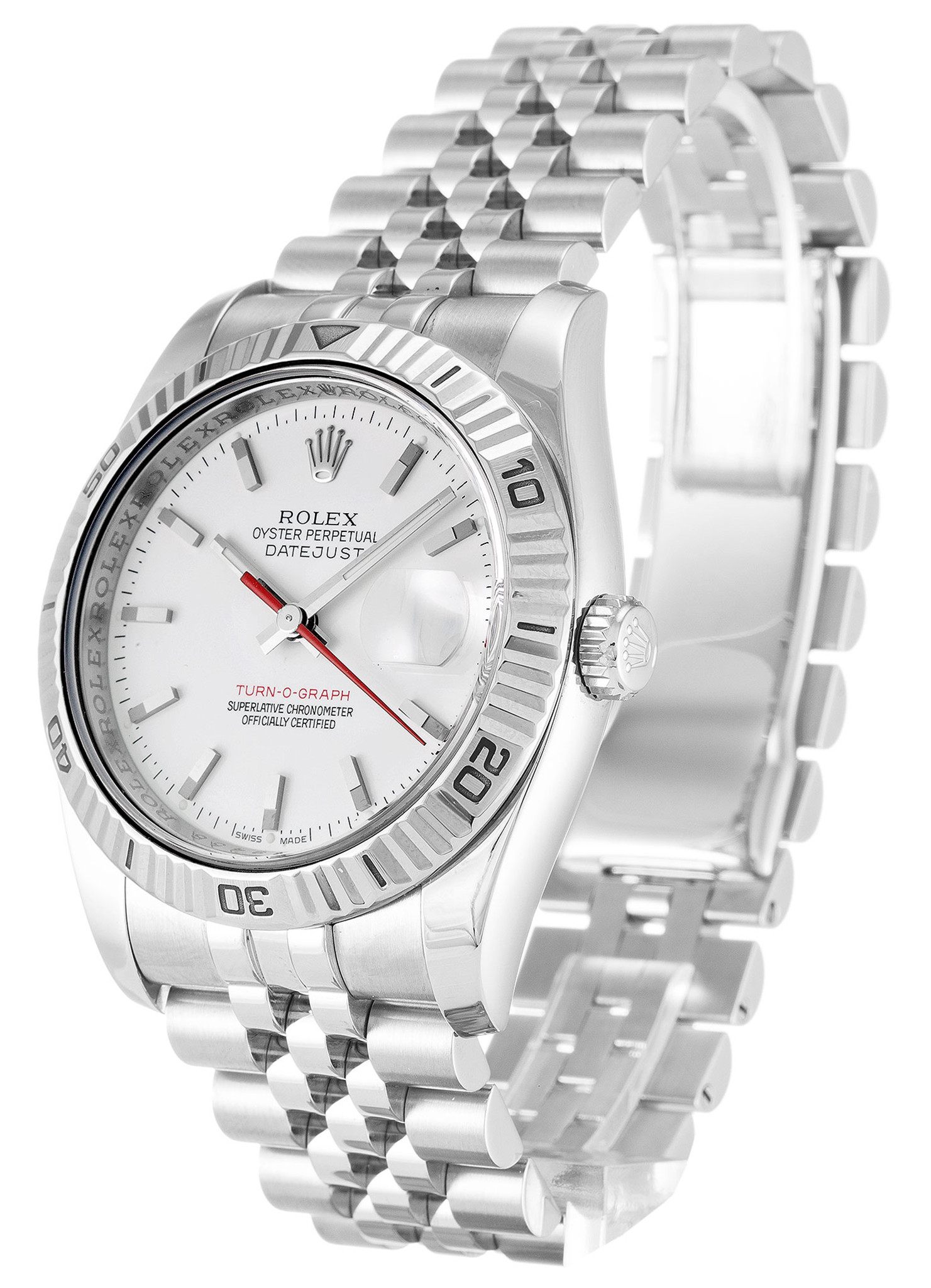 Rolex Turn O Graph Quadrante bianco Stick Marker 116264 36MM-1