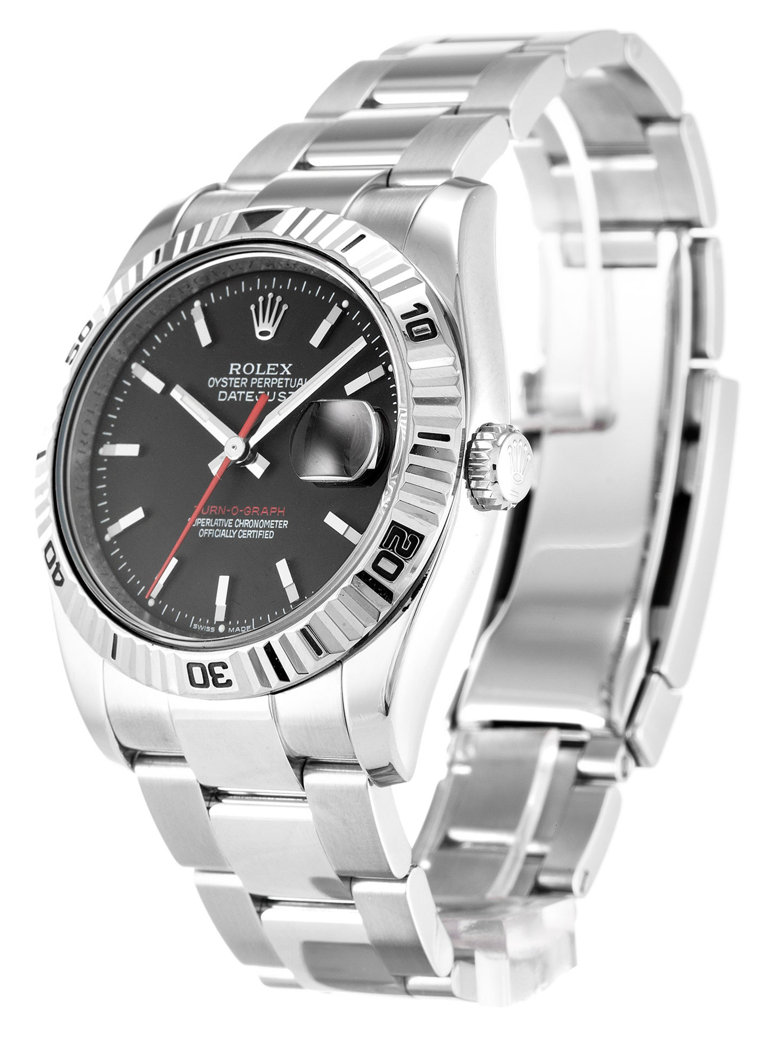 Rolex Turn O Graph Quadrante nero Dial bianco Case 116264 36MM-1