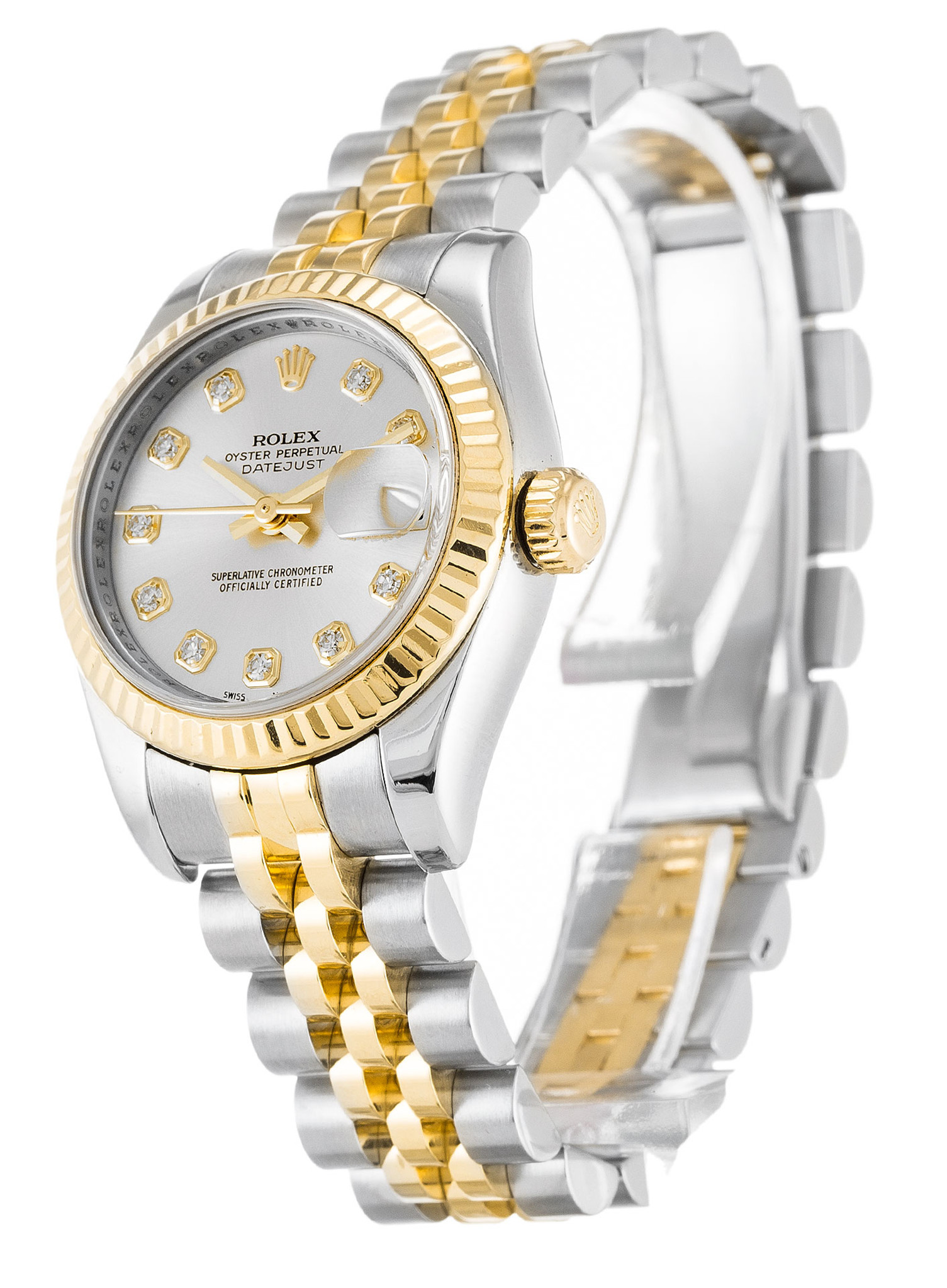 Rolex Datejust bianco Diar Diamond Marker Lady 179173 26MM-1