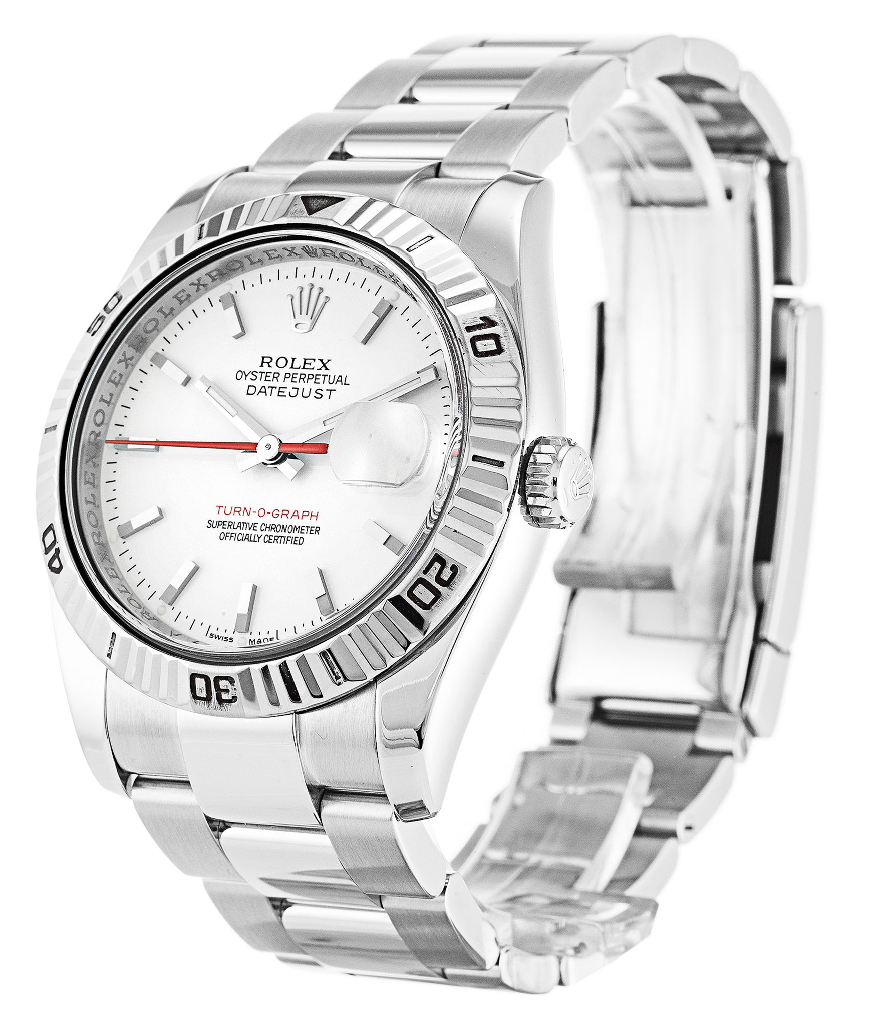 Rolex Turn O Graph Quadrante bianco Stick Marker 116264 36MM-1