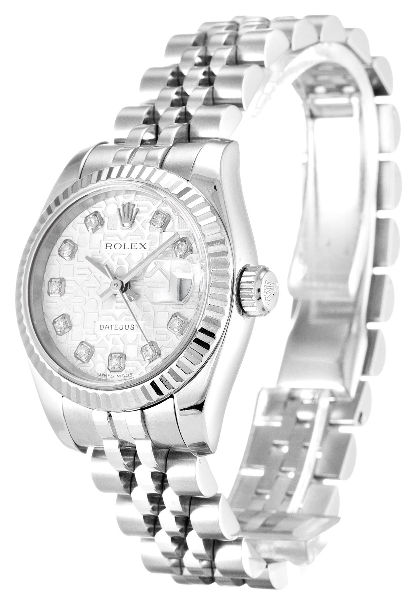 Rolex Datejust bianco Diar Diamond Marker Lady 179174 26MM-1