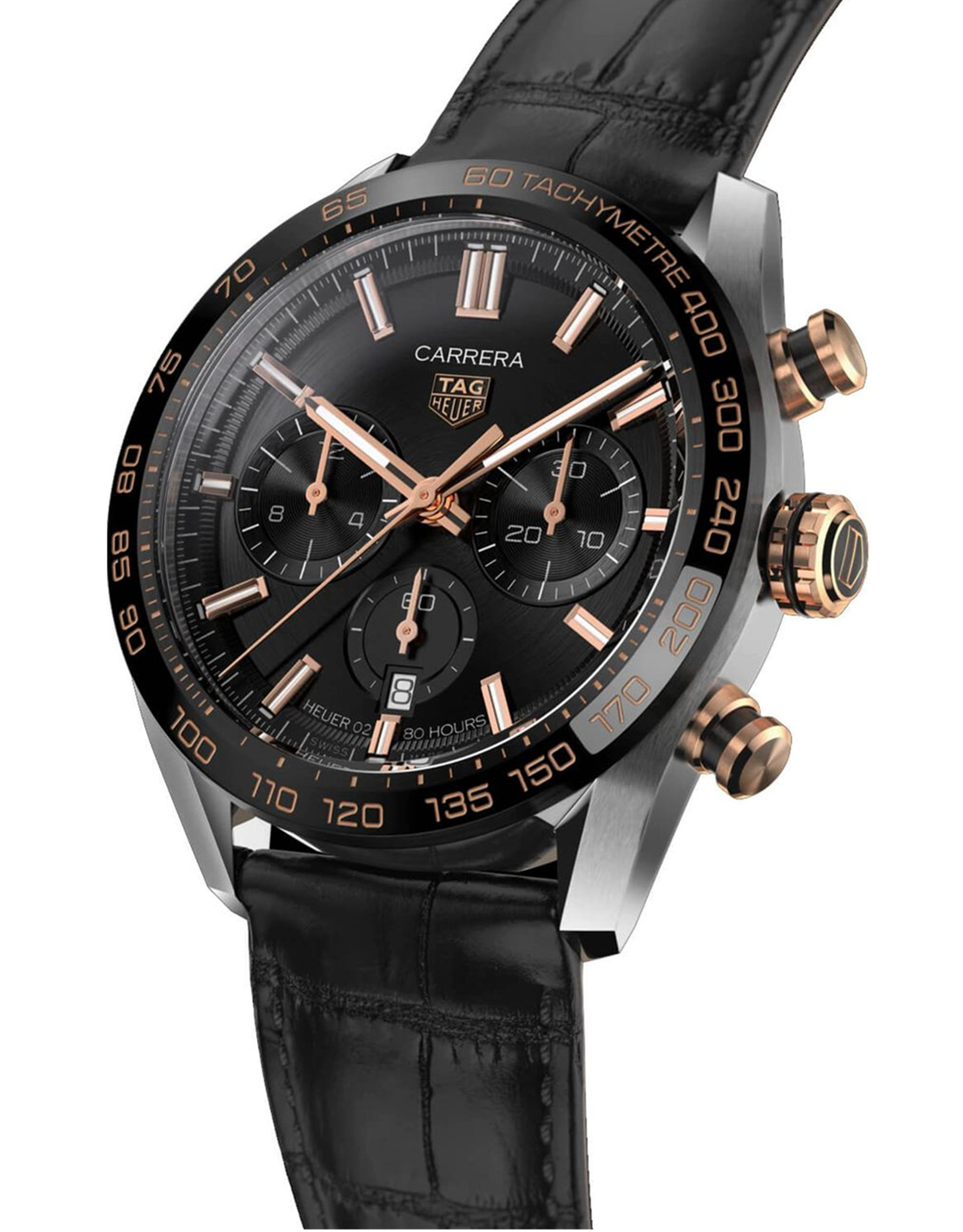 Tag Heuer Carrera Quadrante nero Cronografo Automatico Orologi Replica Maschile Cbn2A5A.Fc6481 44MM-1