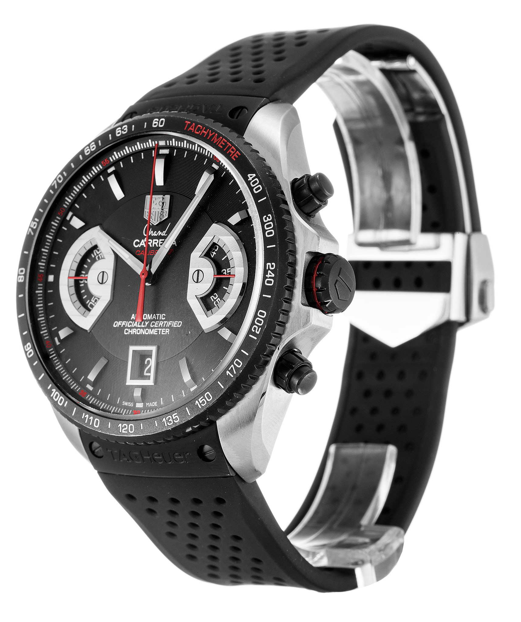 Tag Heuer Grand Carrera Cav511C.Ft6016 Marcatori Di Bastoncini Neri 43MM-1