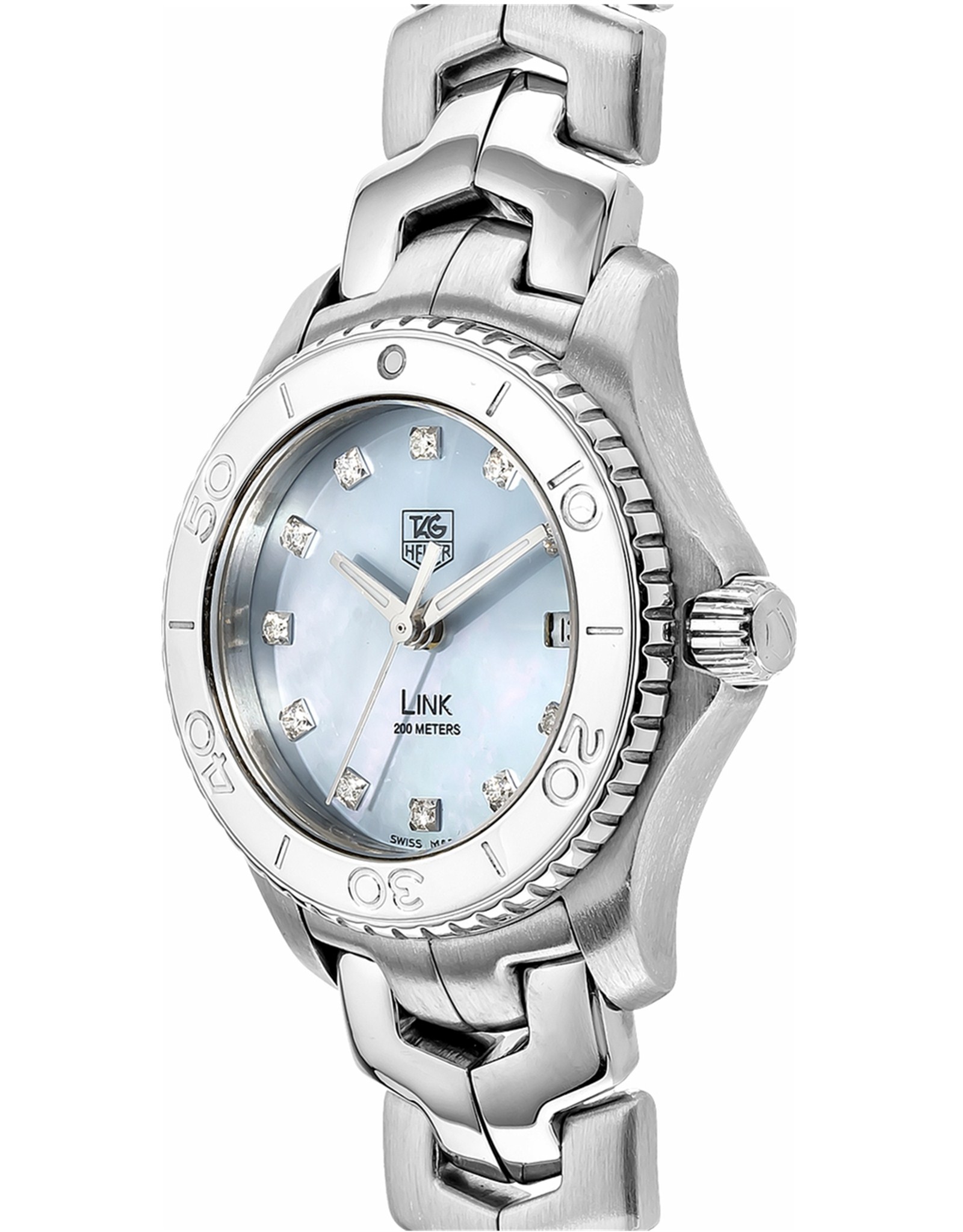 Tag Heuer Link Madre Pearl blu Quadla Diamond Orologi Replica Orologi Replica Wj1317.Ba0573 27MM-1