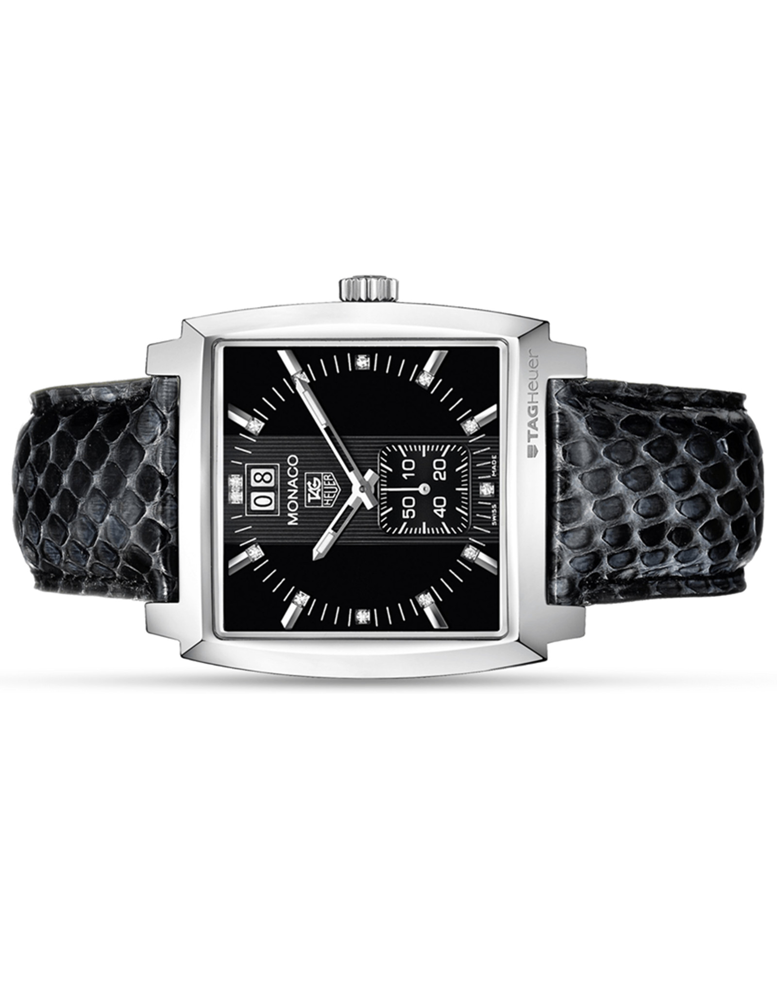 Tag Heuer Monaco Nero Quadrante Diamanti Orologi Replica Da Donna Waw1310.Fc6216 37MM-1